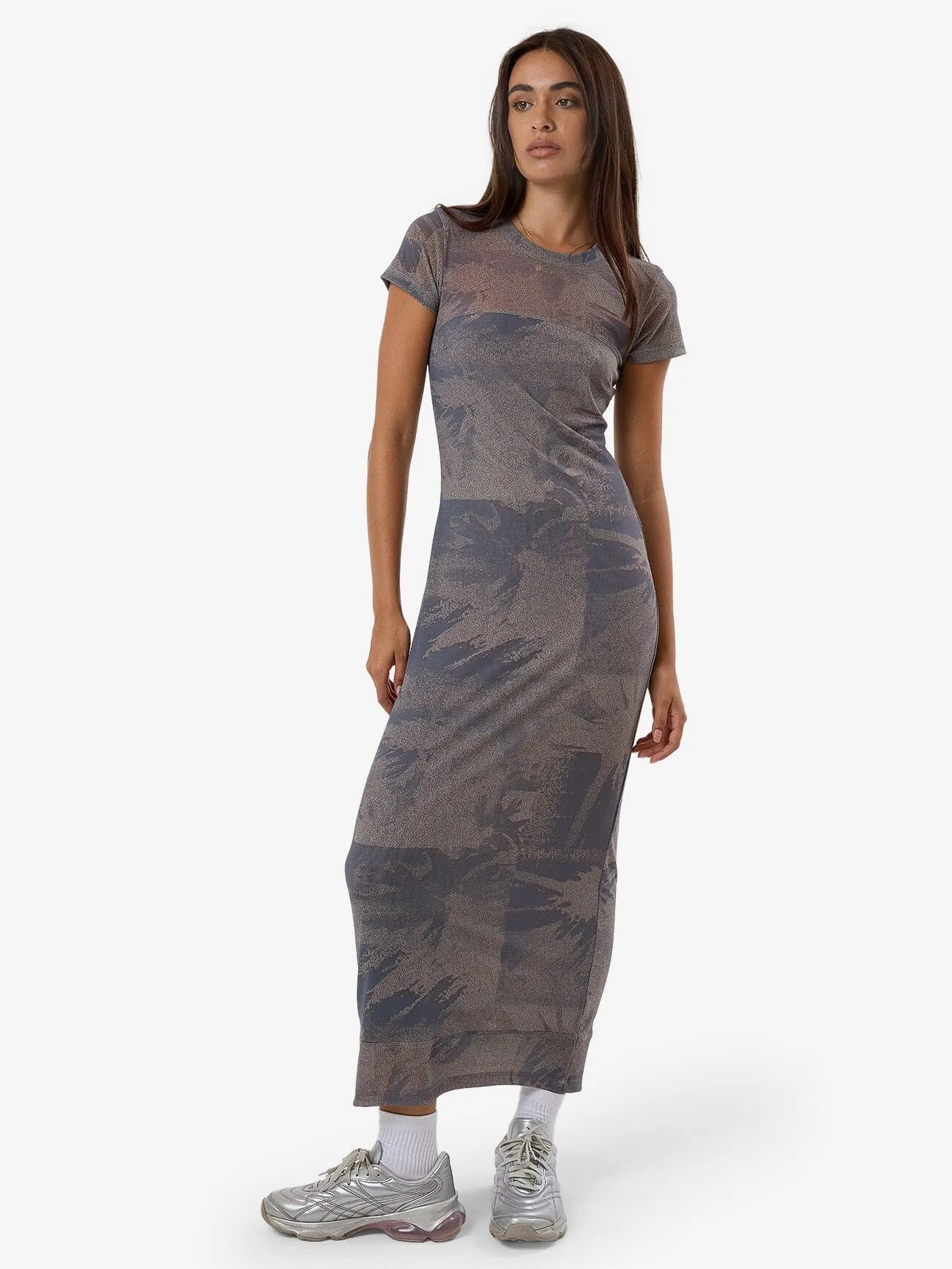 In Formation Mesh Dress - Graphite