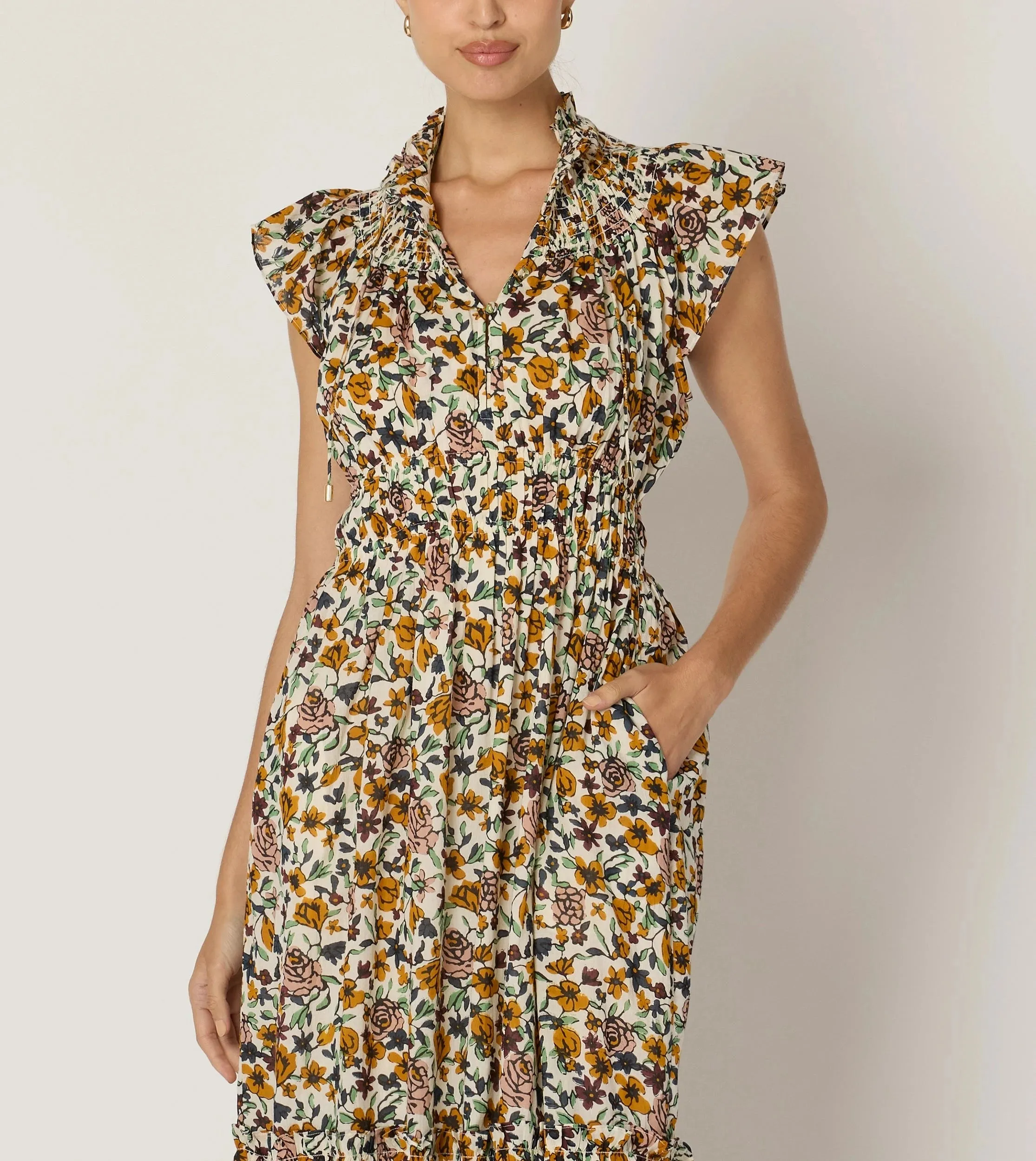 Indira Ankle Dress | Wild Cosmos