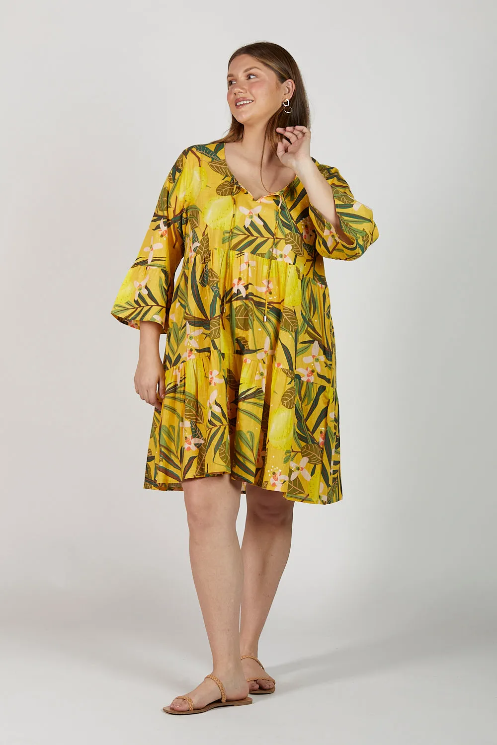 Ingrid Tiered Dress in Villa Capri