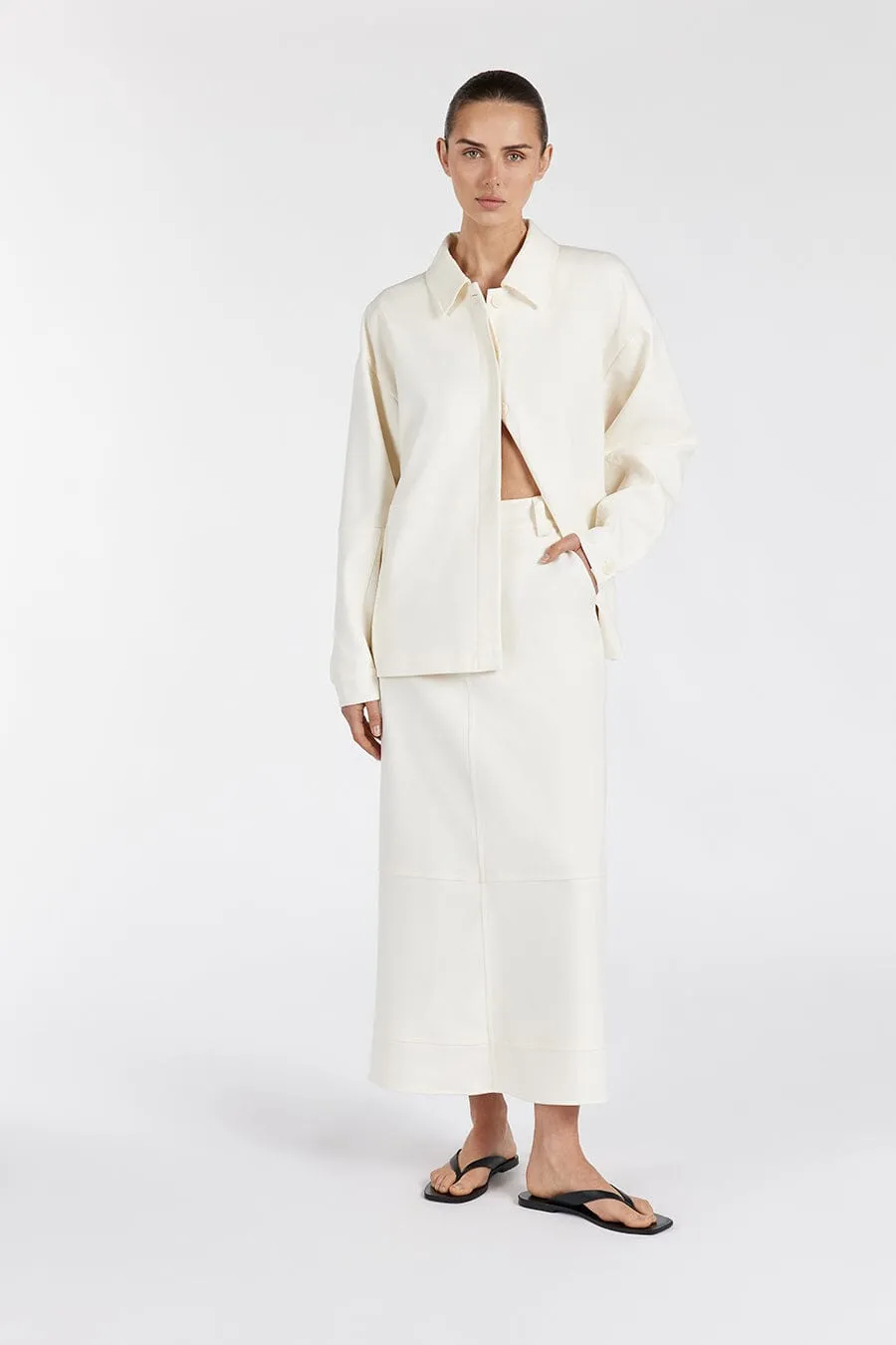 JAC CREAM MIDI SKIRT