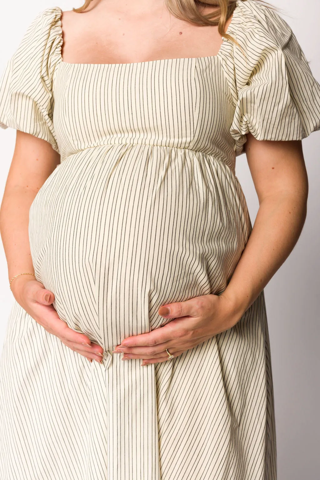 Jules Striped Maxi Dress in Natural/Black - Bump Friendly