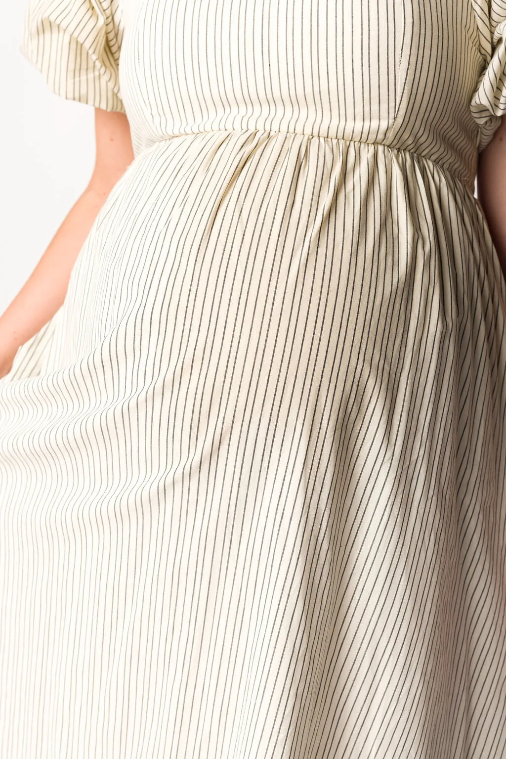 Jules Striped Maxi Dress in Natural/Black - Bump Friendly