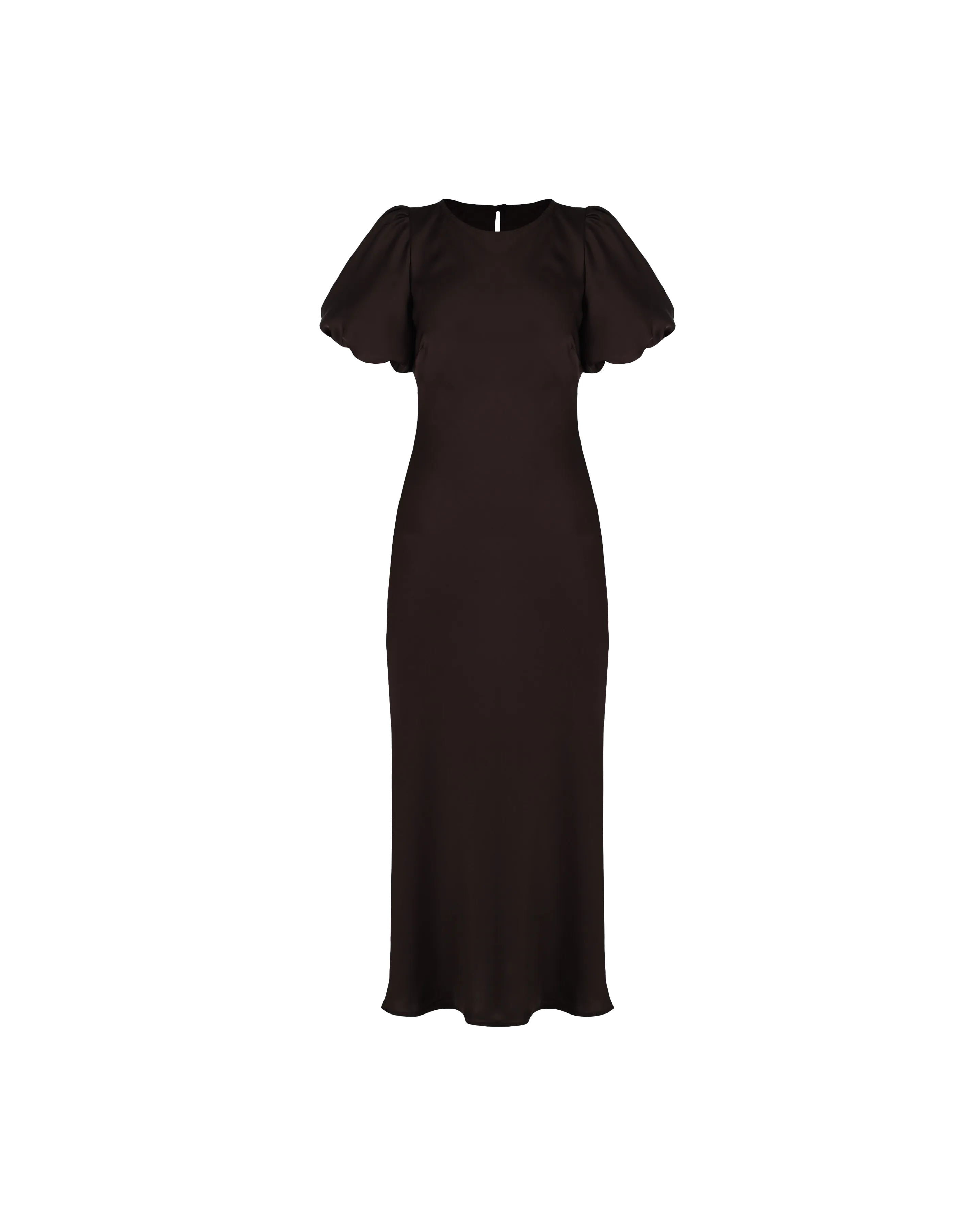 KENDALL SATIN  DRESS ESPRESSO