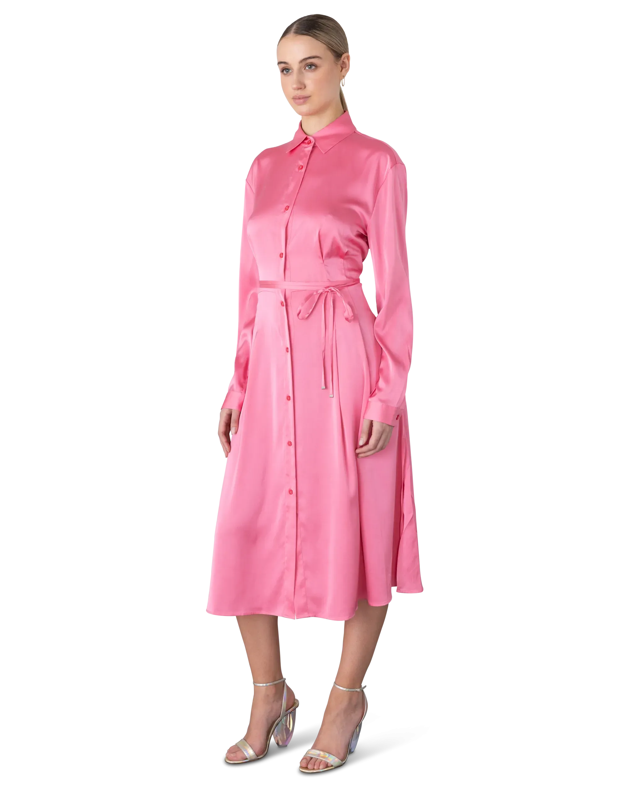 Kleoma Satin Shirt Dress