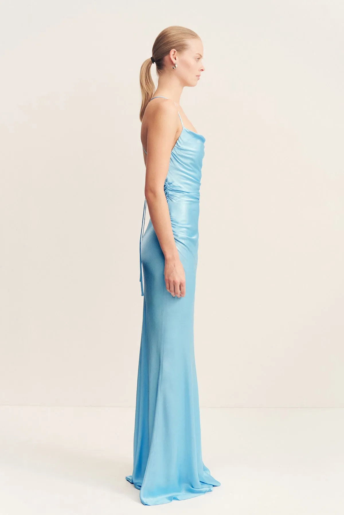 LA LUNE LACE BACK MAXI DRESS - ICEBERG BLUE