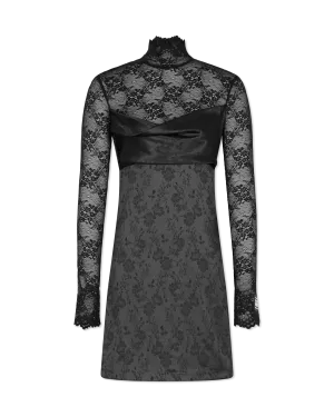 Lace Flowers Mini Dress