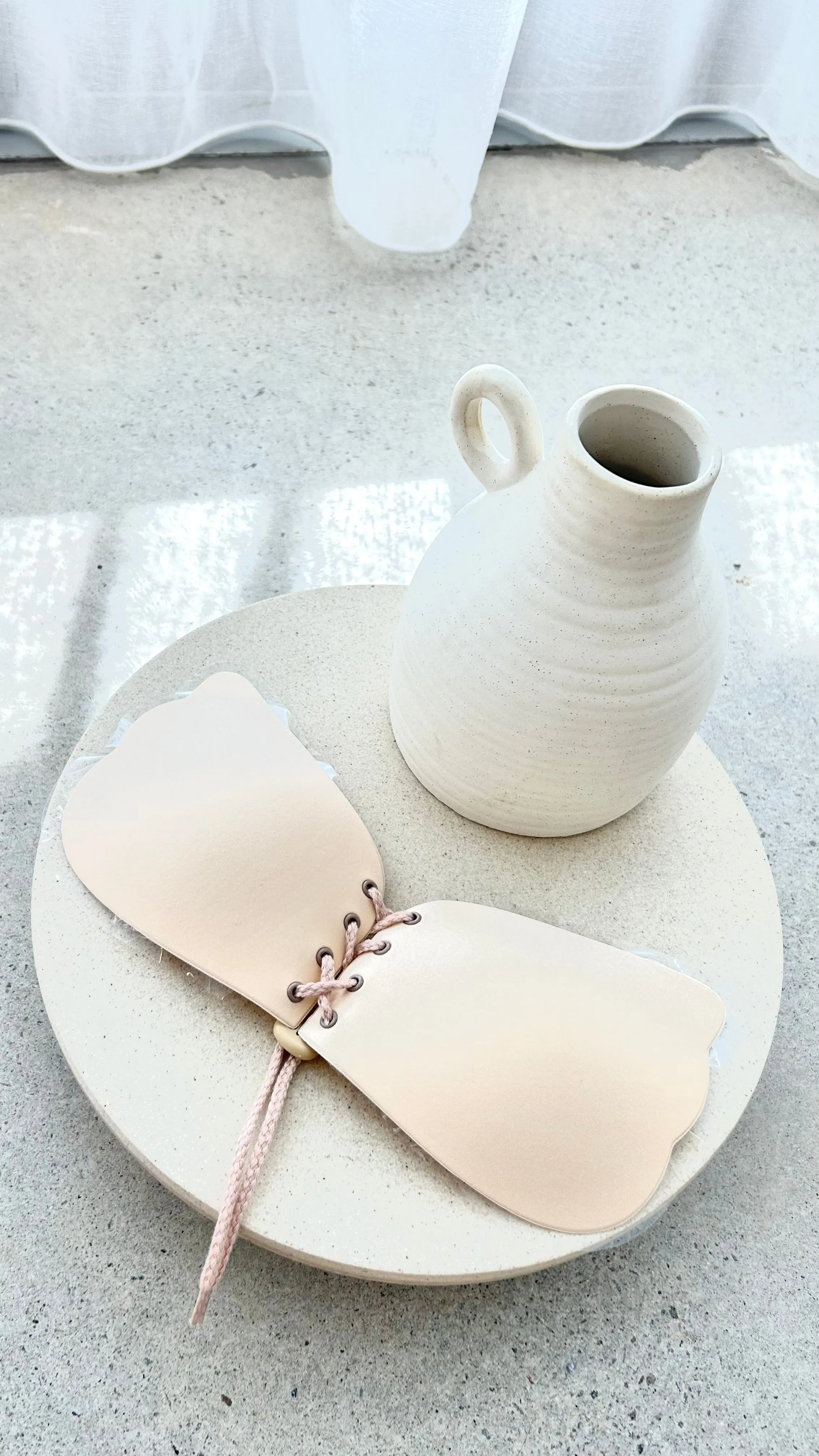 Lace Up Bra - Nude