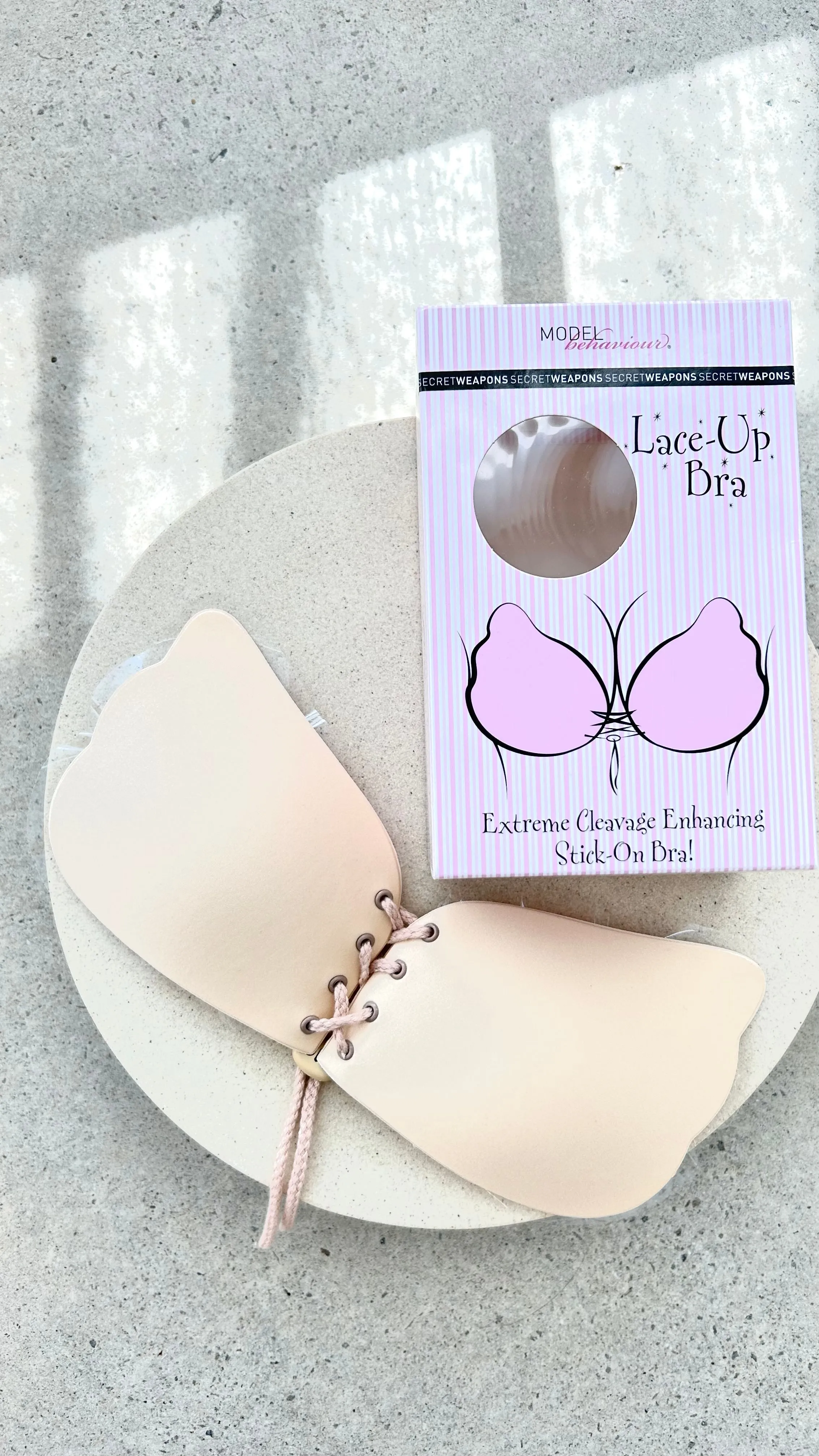 Lace Up Bra - Nude