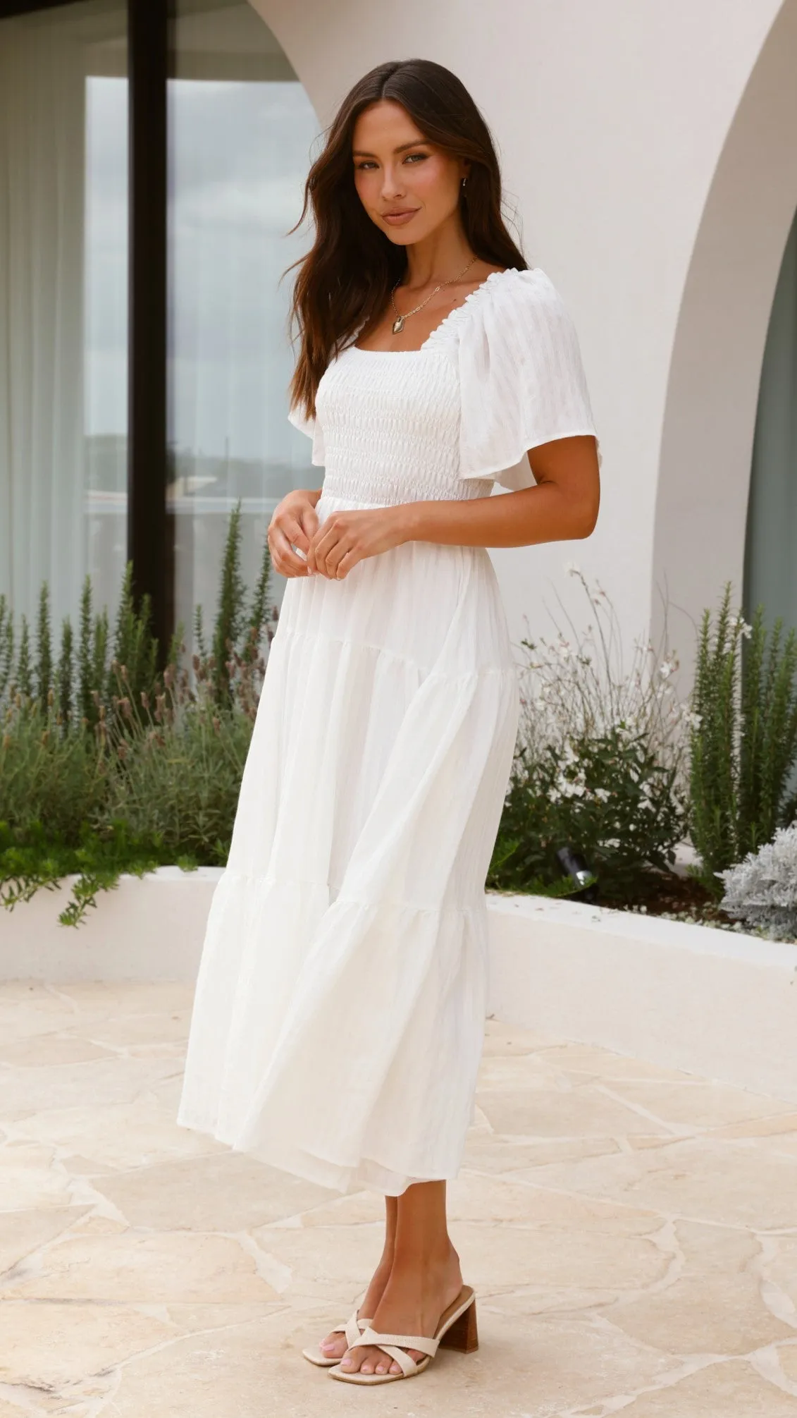 Lainey Midi Dress - White