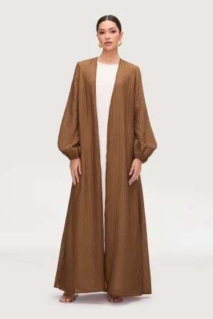 Lamya Balloon Sleeve Open Abaya - Desert Palm