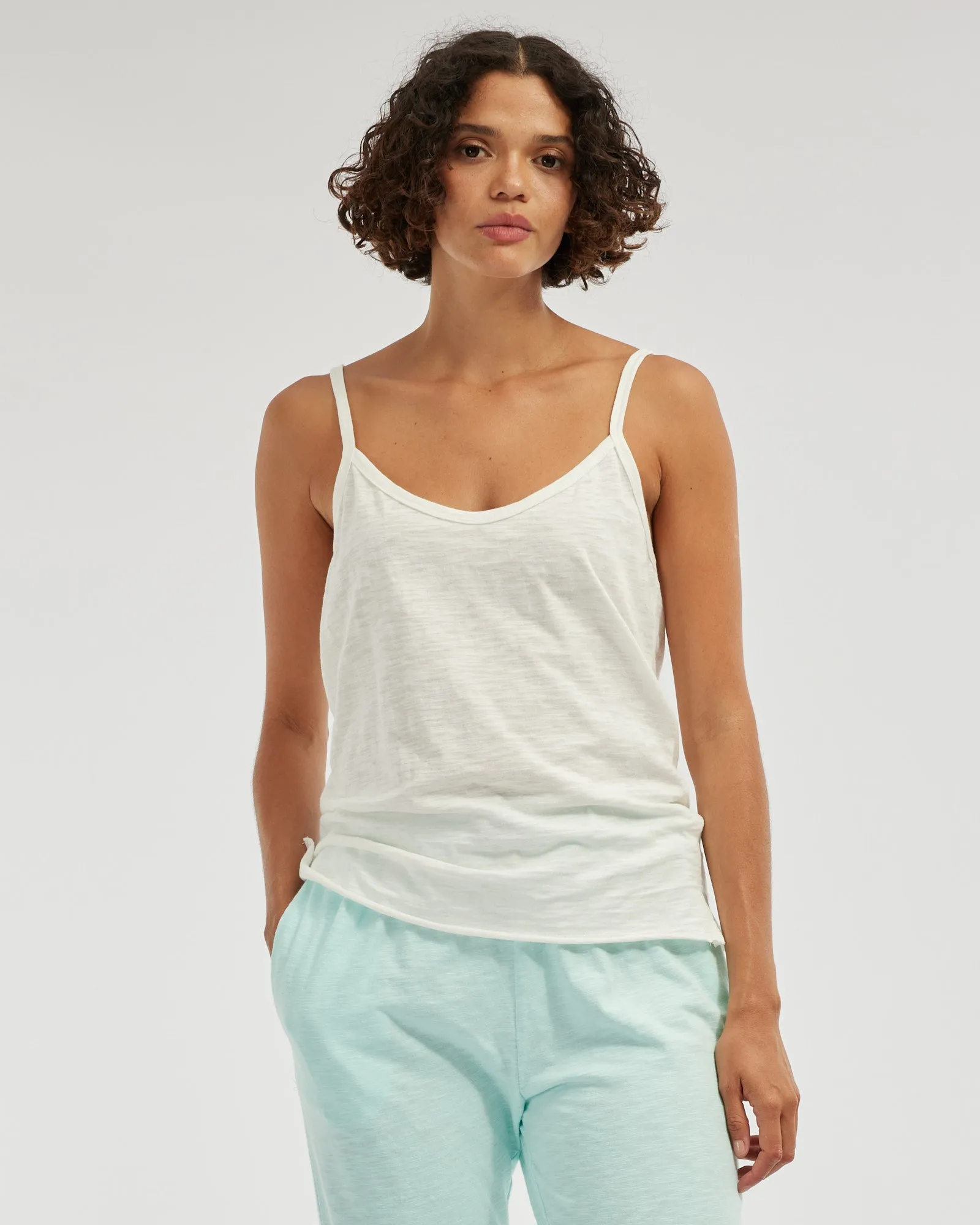Lise Raw Hem Singlet - White