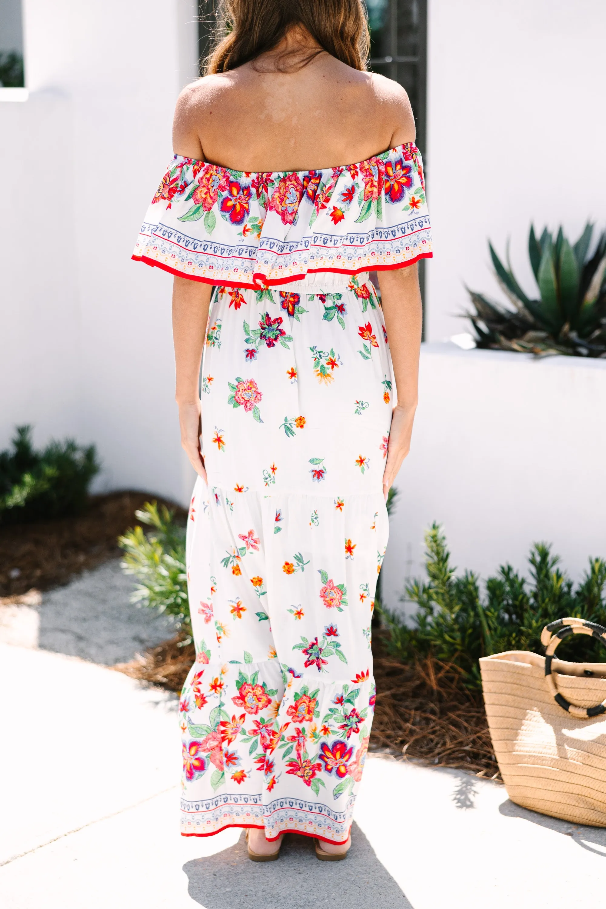Listen To Your Heart Ivory White Floral Maxi Dress