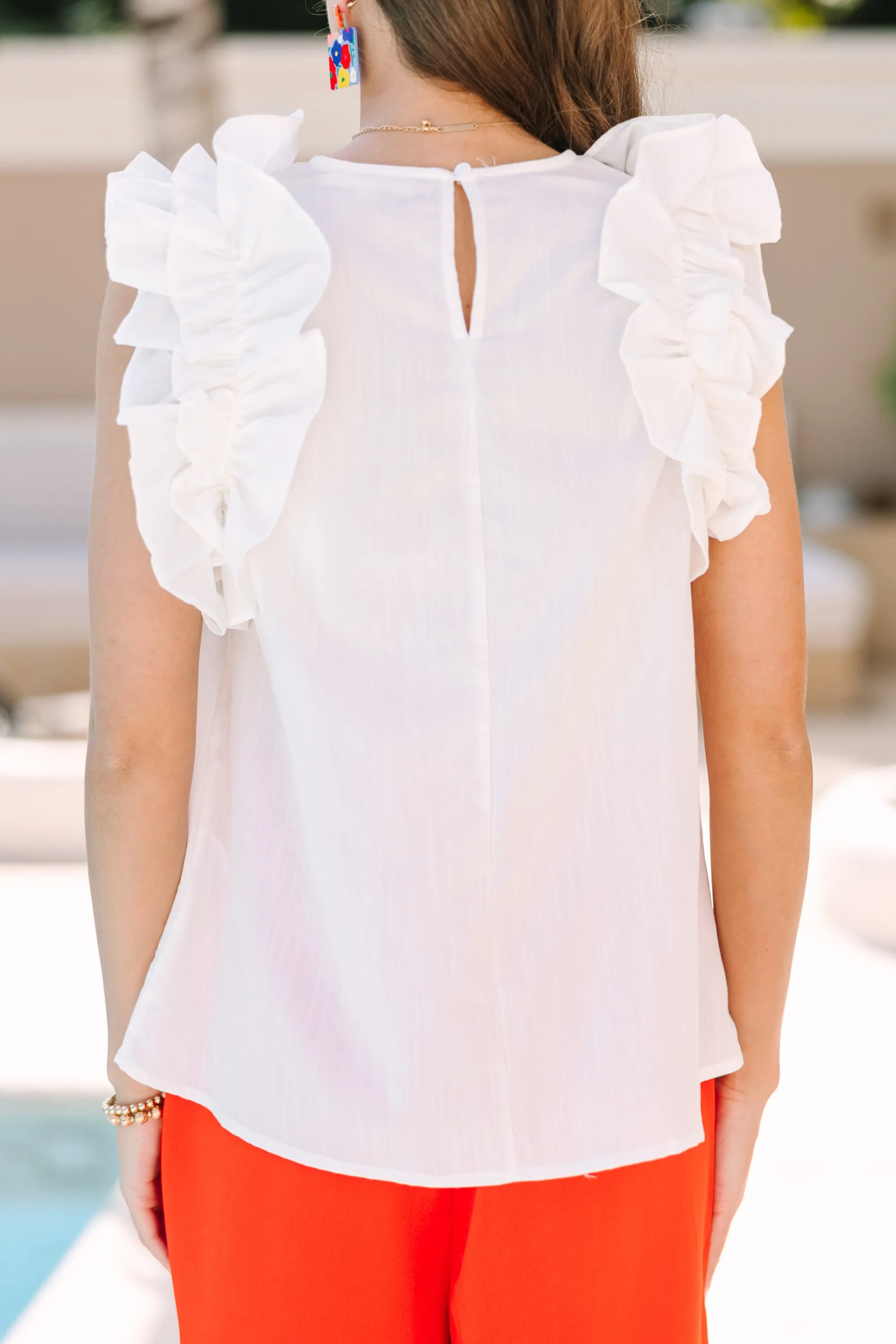 Listen To Your Heart Off White Ruffled Blouse