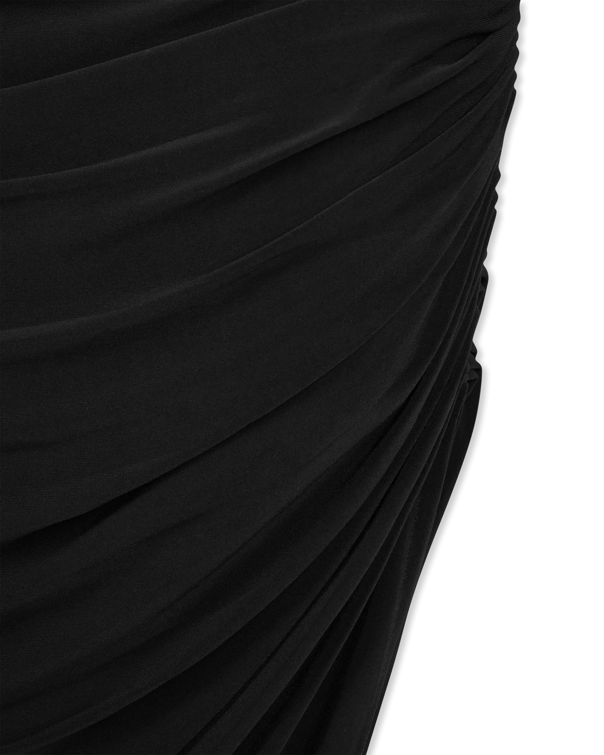 L/S Turtleneck Side Drape Midcalf Dress