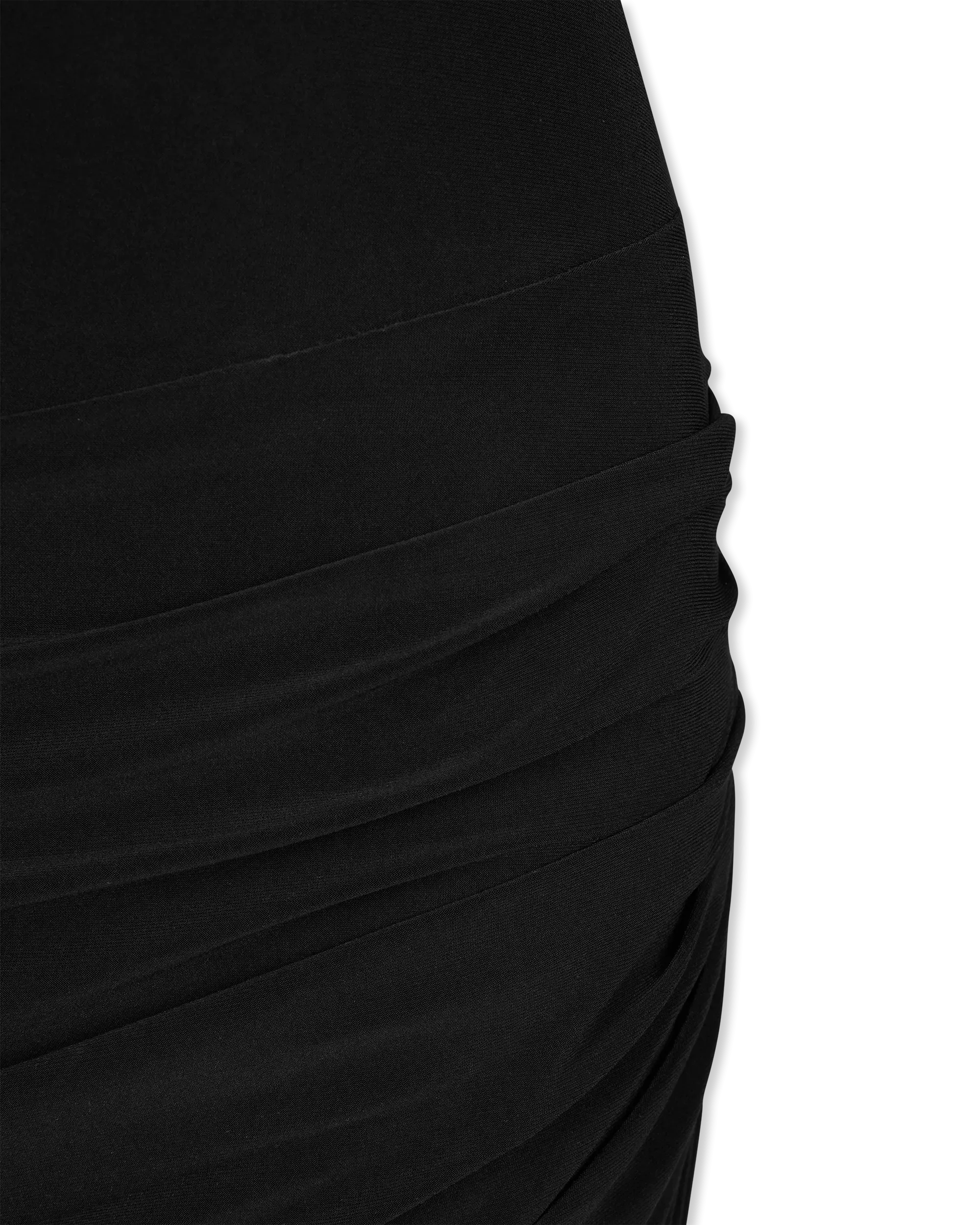 L/S Turtleneck Side Drape Midcalf Dress