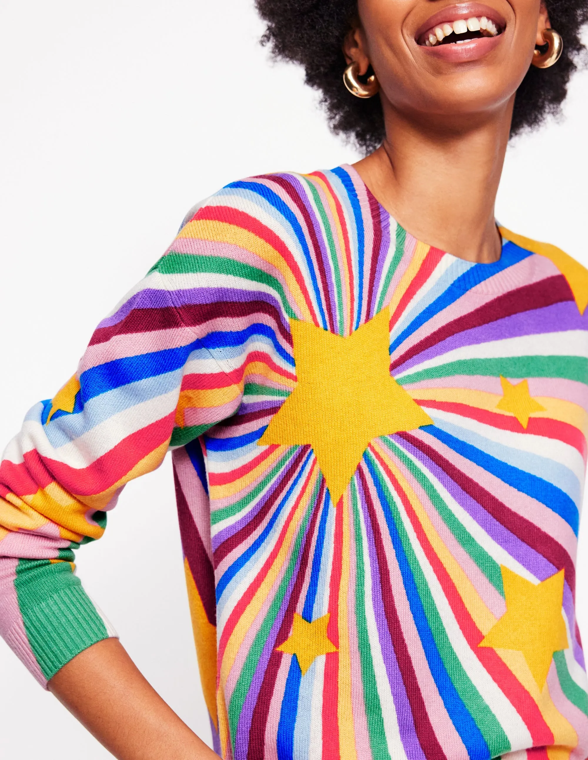 Lydia Cashmere Jumper-Multi. Supernova