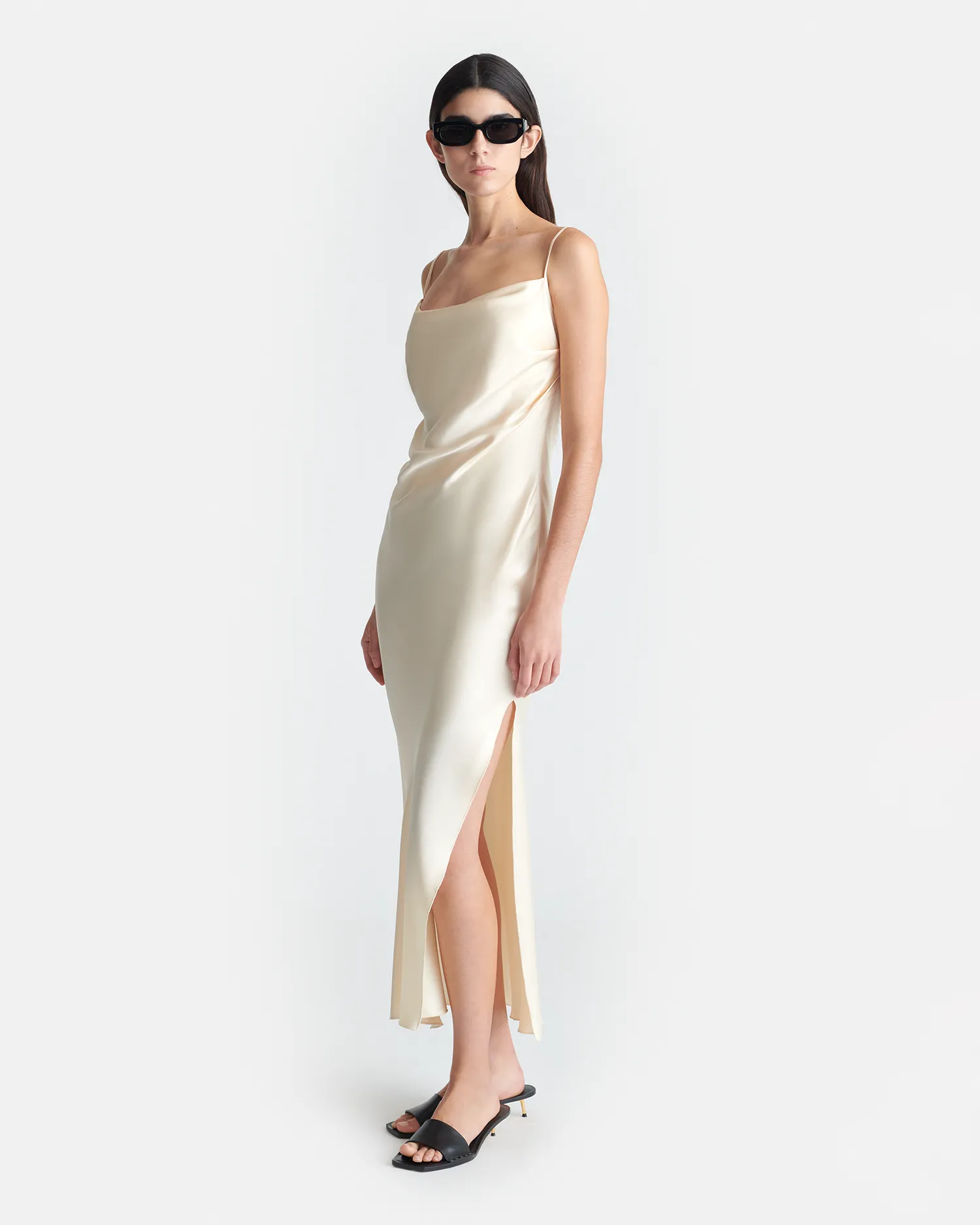 Macia - Slip Satin Dress - Creme