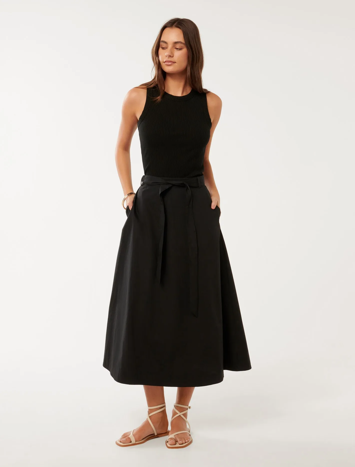 Madeleine Belted Midi Skirt