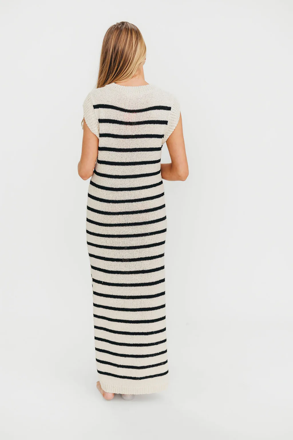 Maria Knit Maxi Dress in Natural/Black