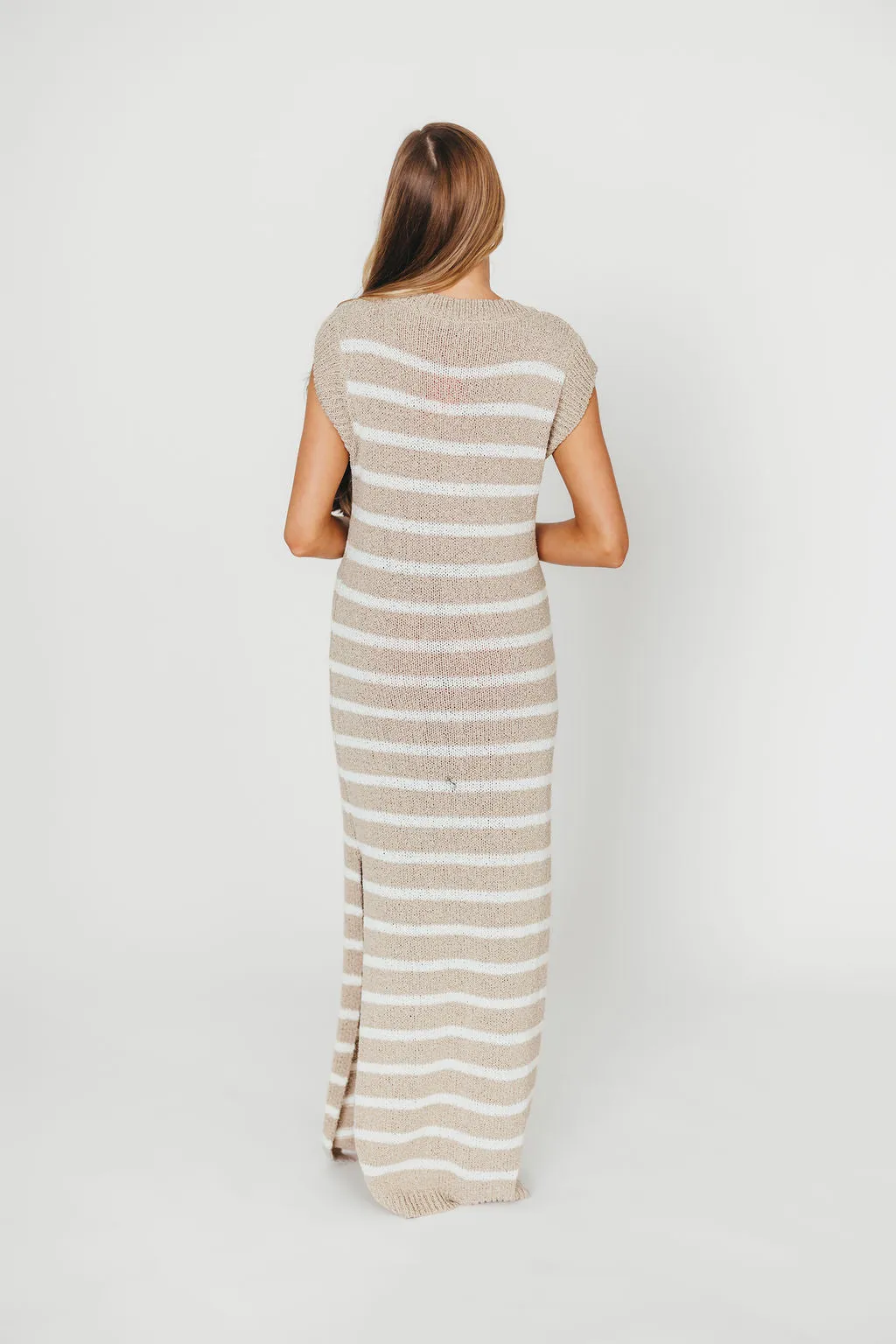 Maria Knit Maxi Dress in Oatmeal/Off-White