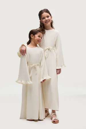 Mariam Ruffle Dress - Off White (Girls)