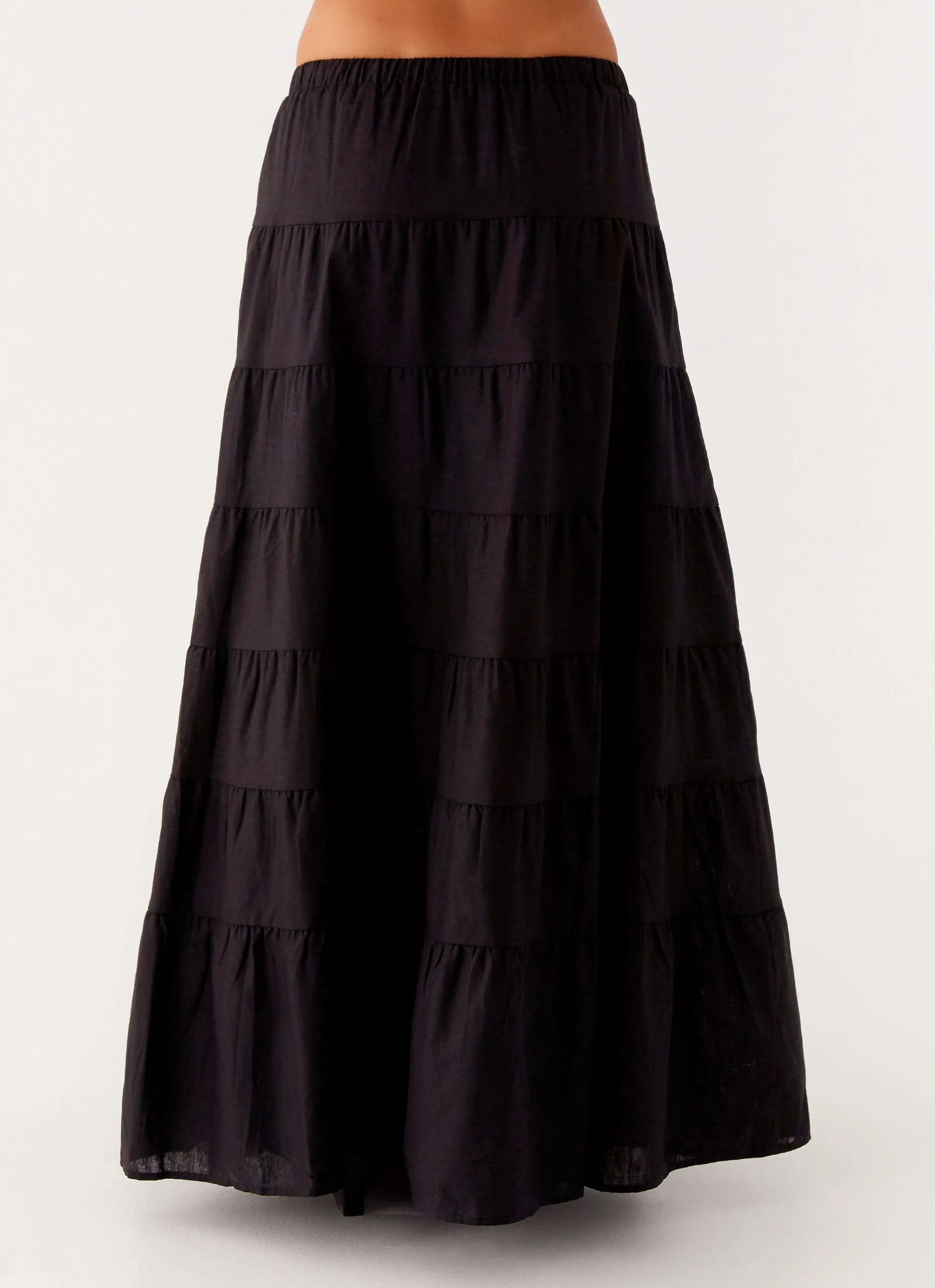 Mariella Linen Maxi Skirt - Black