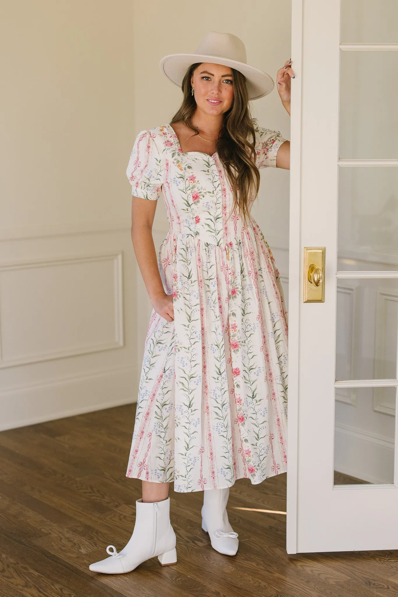 Maybelle Dress in Floral Stripes - FINAL SALE