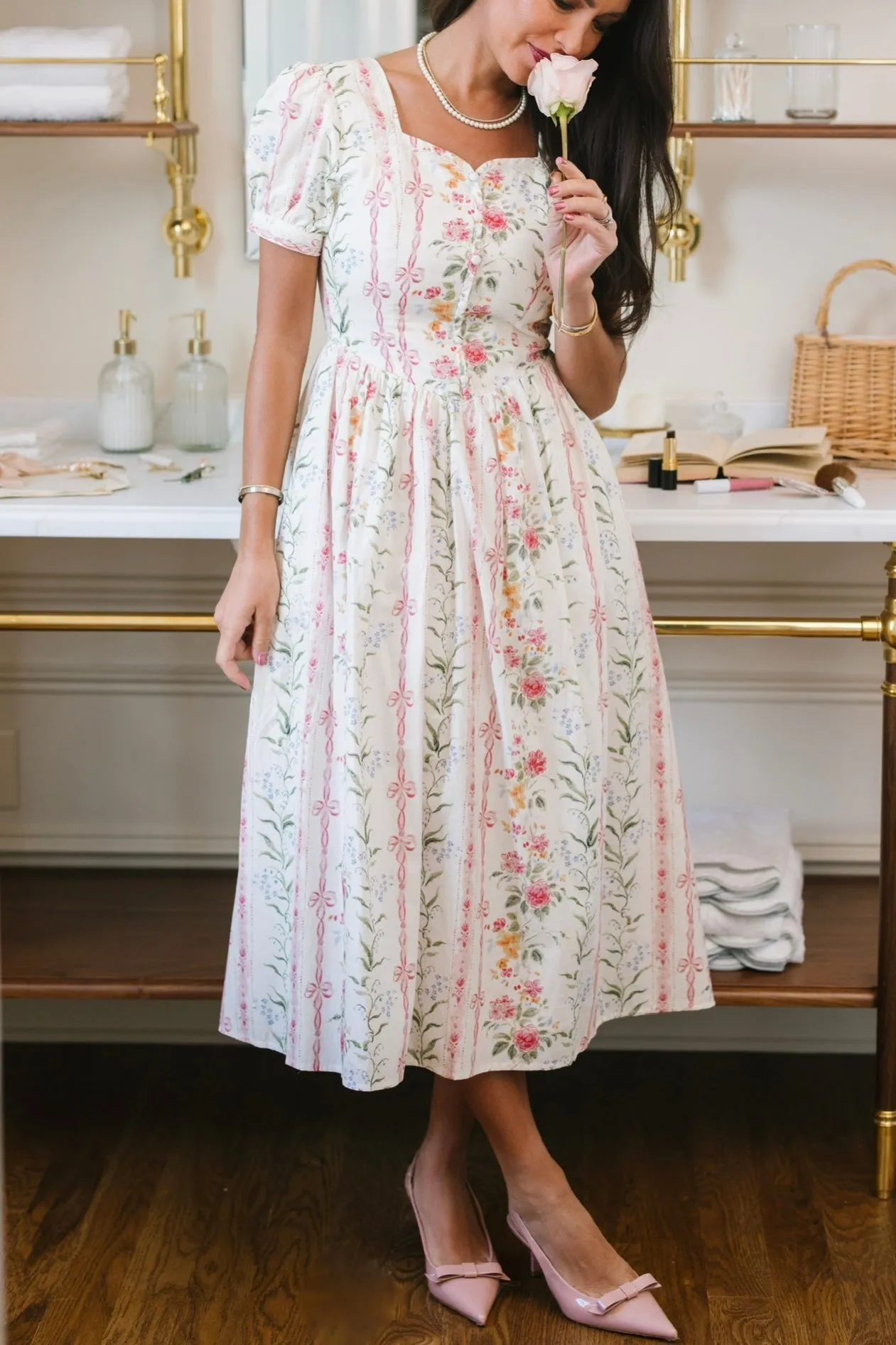 Maybelle Dress in Floral Stripes - FINAL SALE
