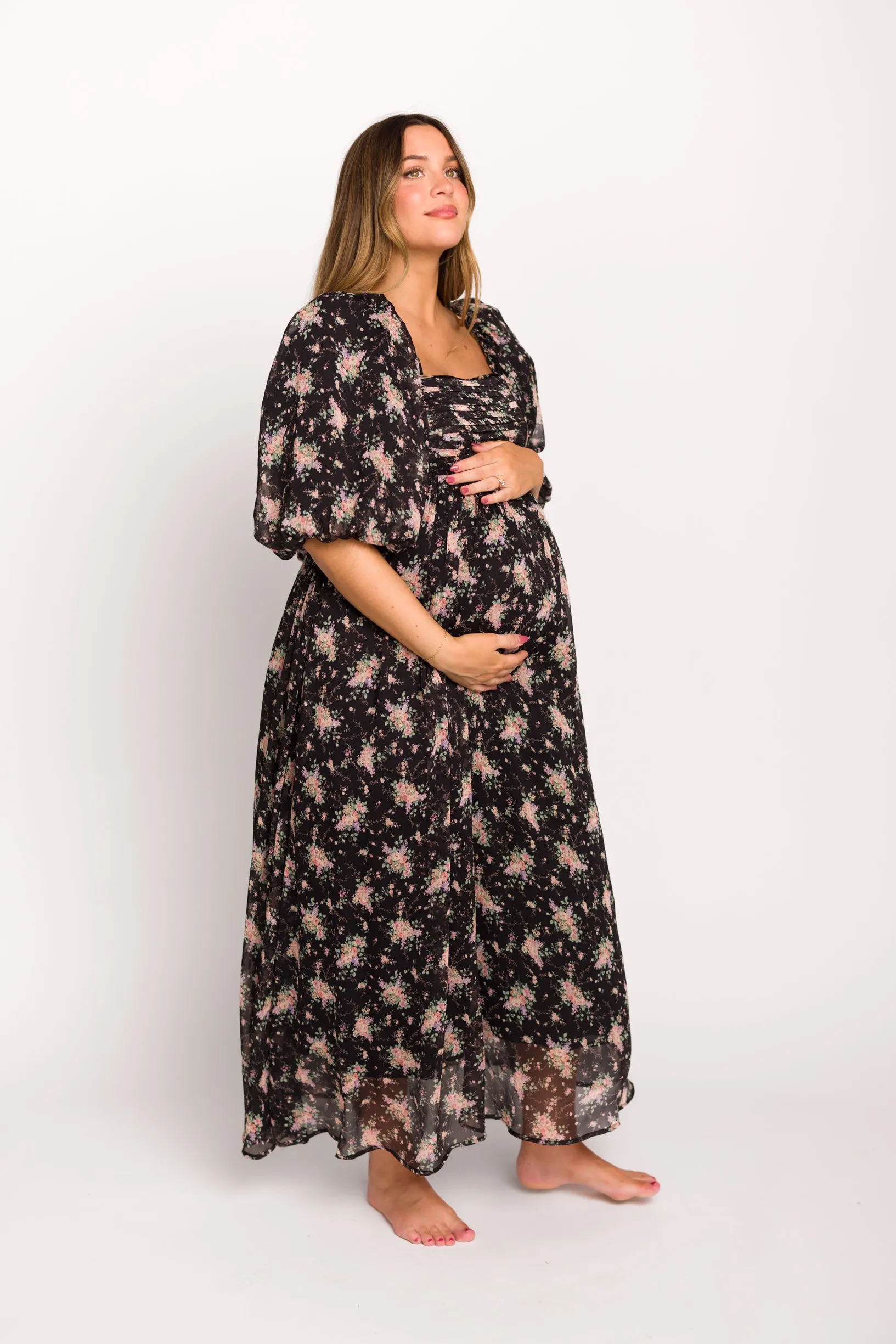 Melody Maxi Dress in Black - Bump Friendly & Inclusive Sizing (S-3XL)
