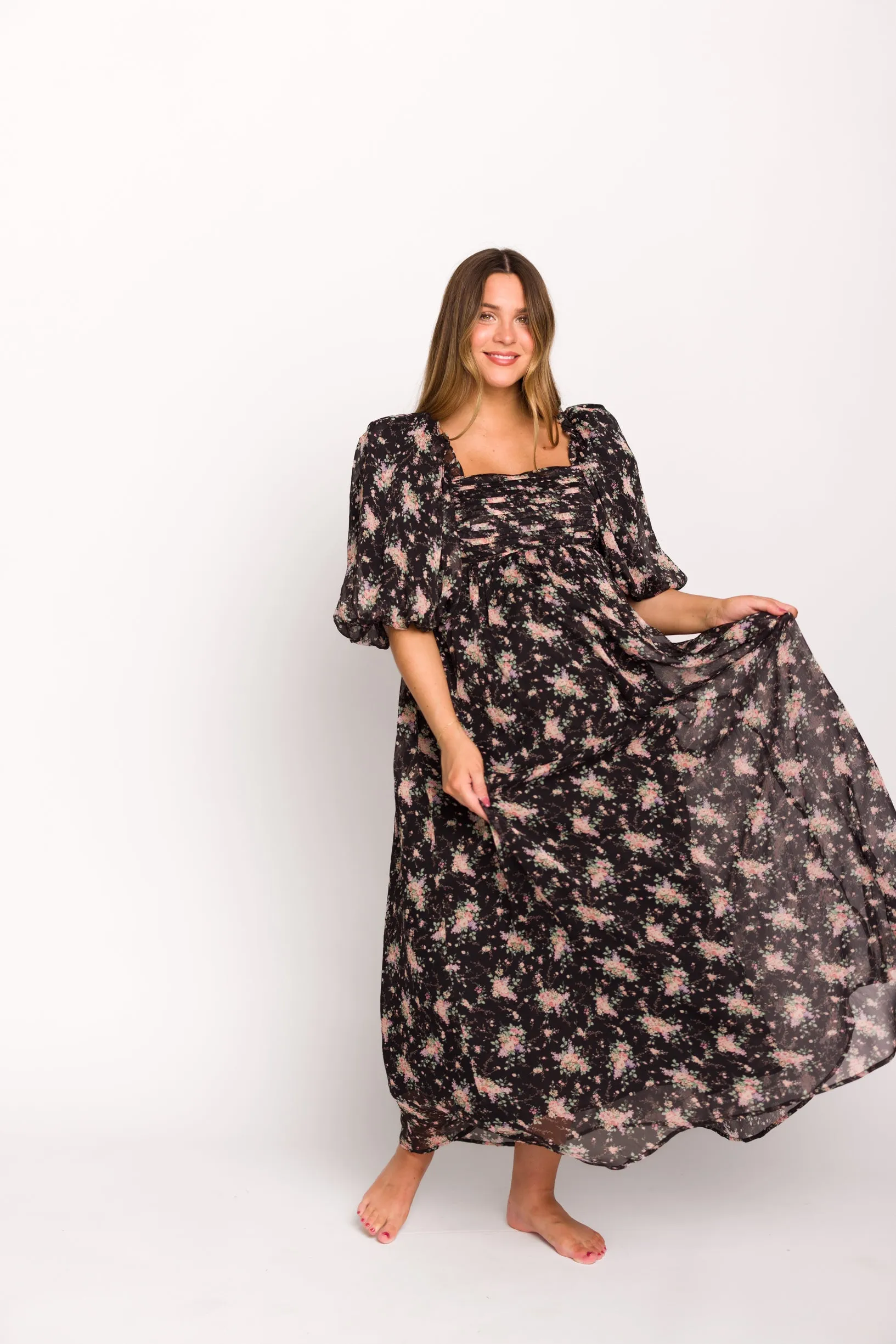Melody Maxi Dress in Black - Bump Friendly & Inclusive Sizing (S-3XL)
