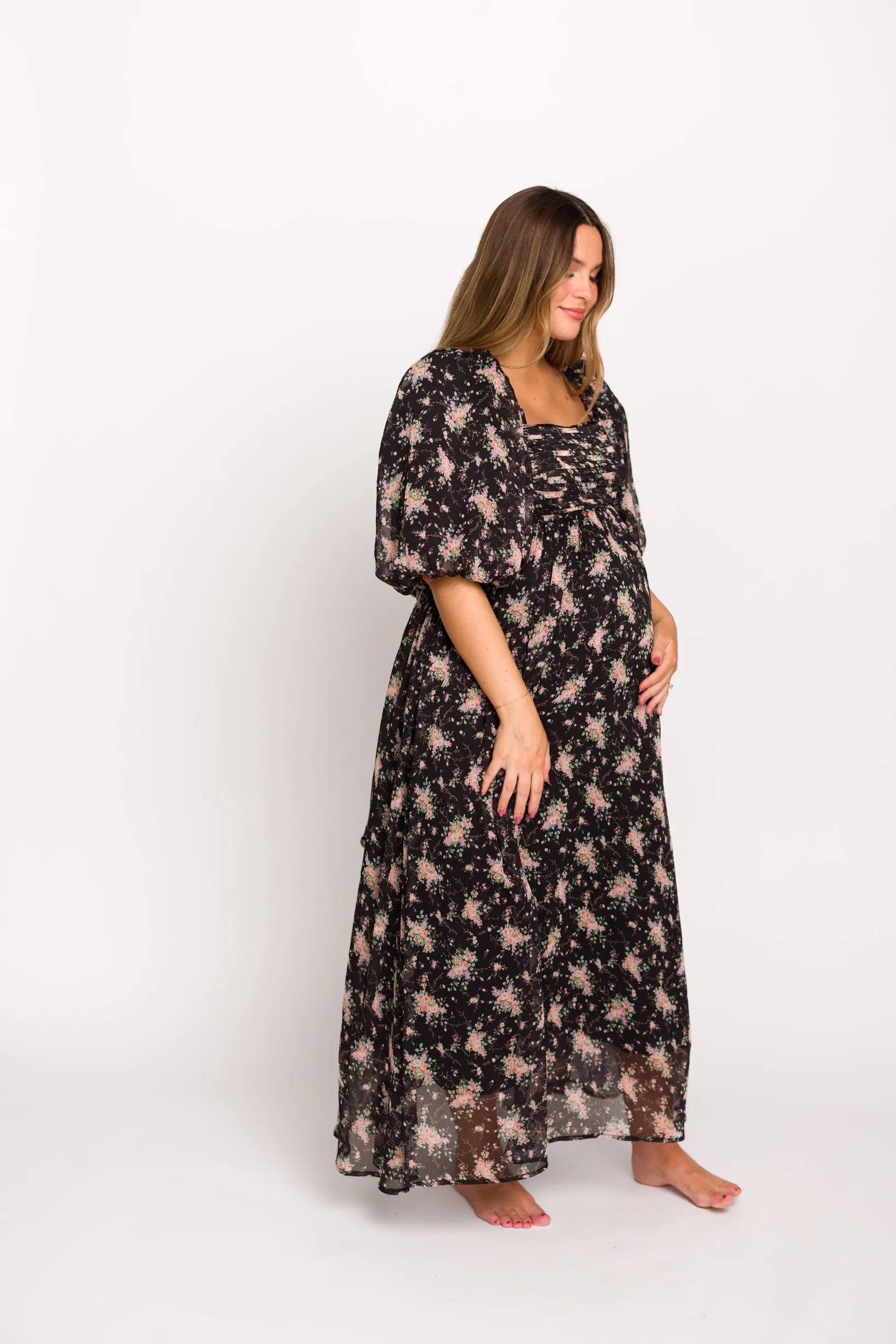 Melody Maxi Dress in Black - Bump Friendly & Inclusive Sizing (S-3XL)