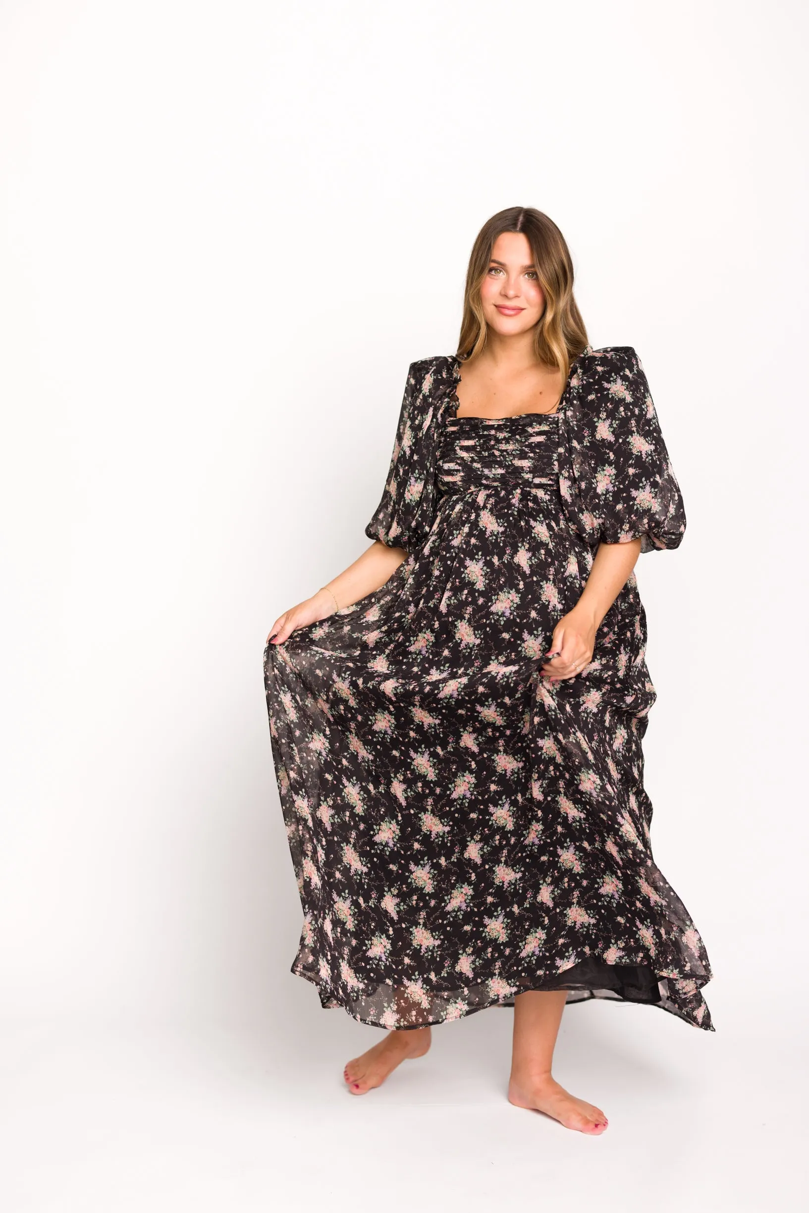 Melody Maxi Dress in Black - Bump Friendly & Inclusive Sizing (S-3XL)