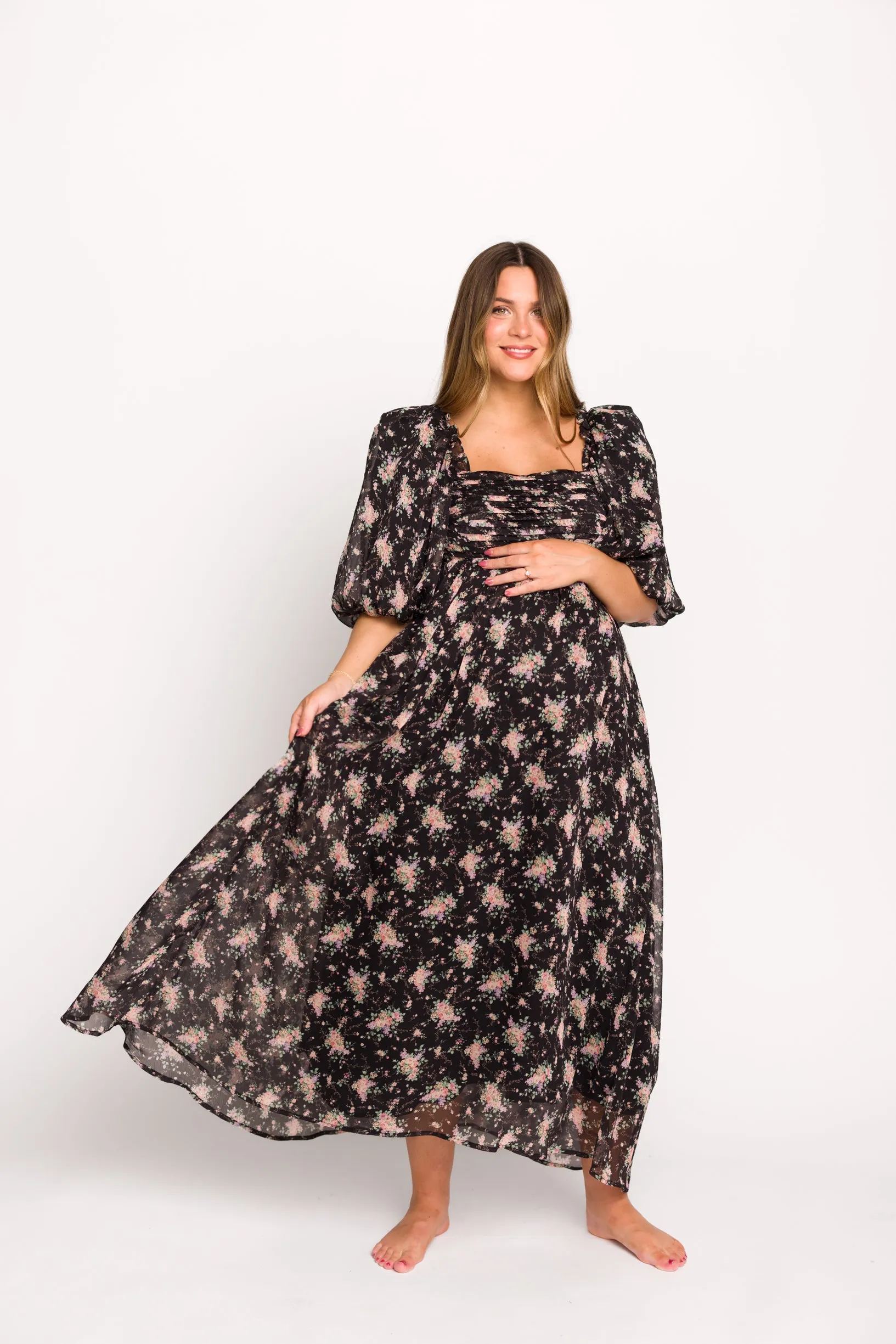 Melody Maxi Dress in Black - Bump Friendly & Inclusive Sizing (S-3XL)