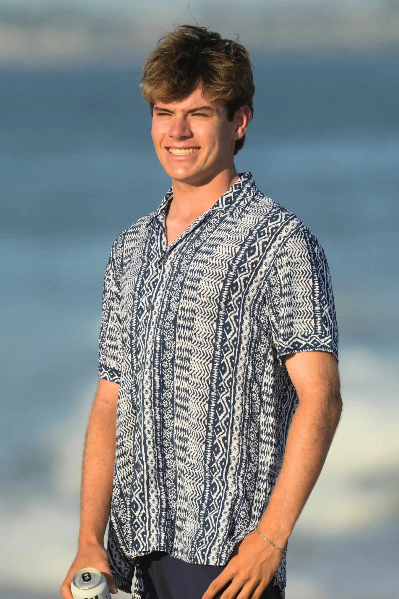Men's Panama Shirt / Indigo Aztec