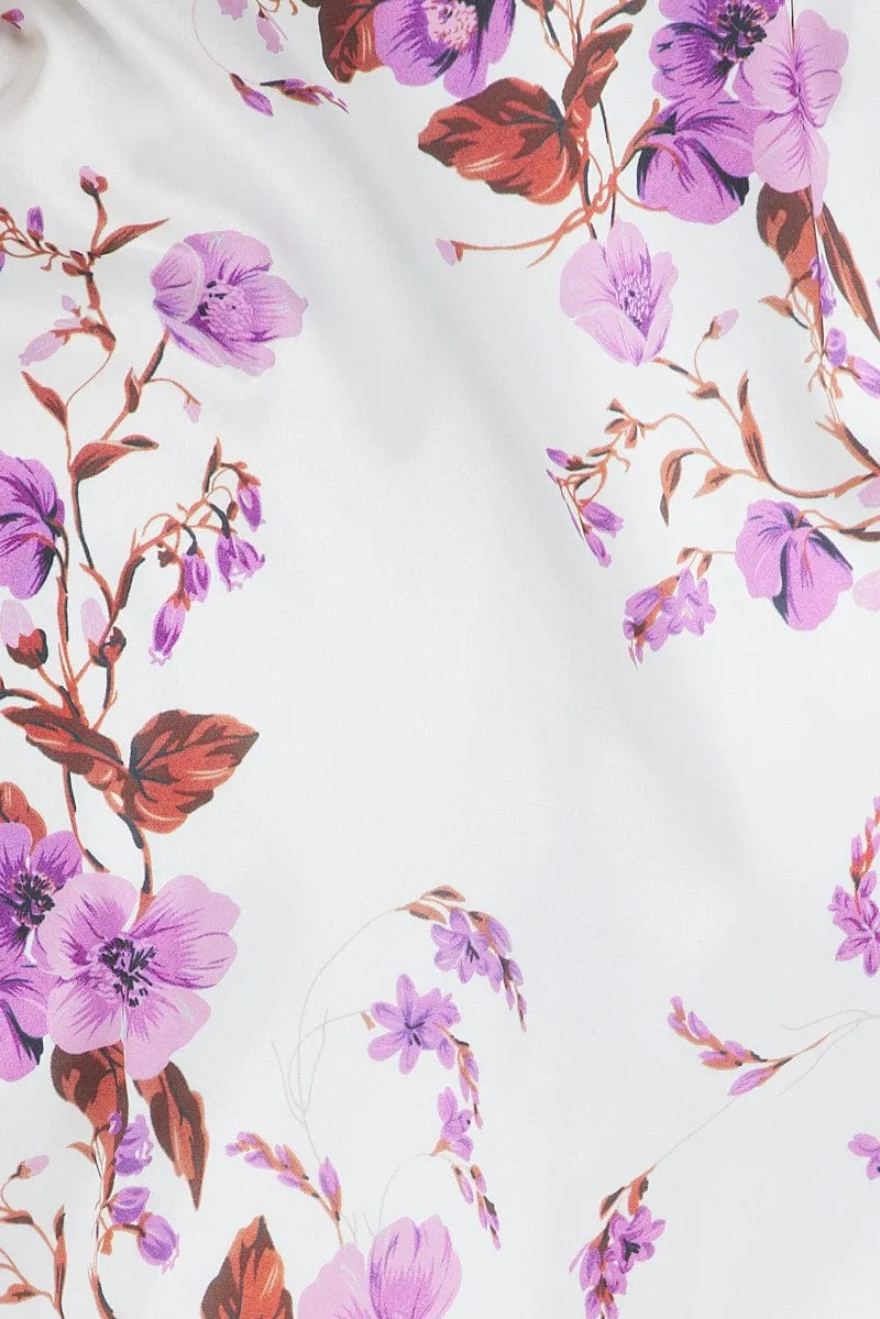 Multi Floral Slip Nightie Satin Strap Night Dress Floral