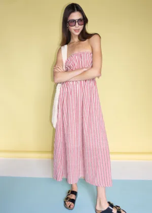 Myley Tube Midi Dress - Red