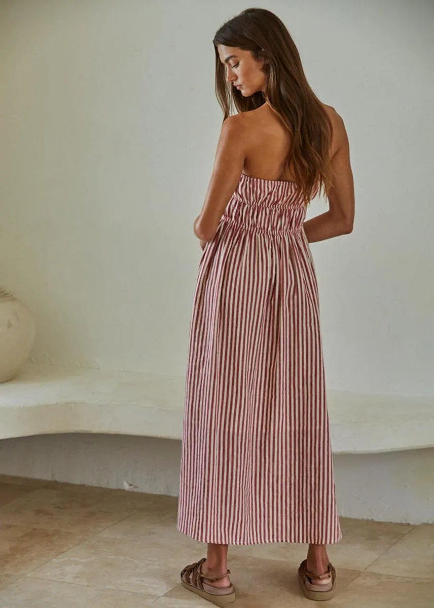 Myley Tube Midi Dress - Red