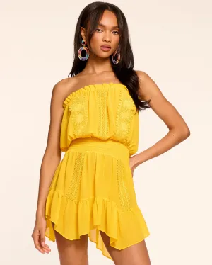 Norika Strapless Smocked Coverup Mini Dress