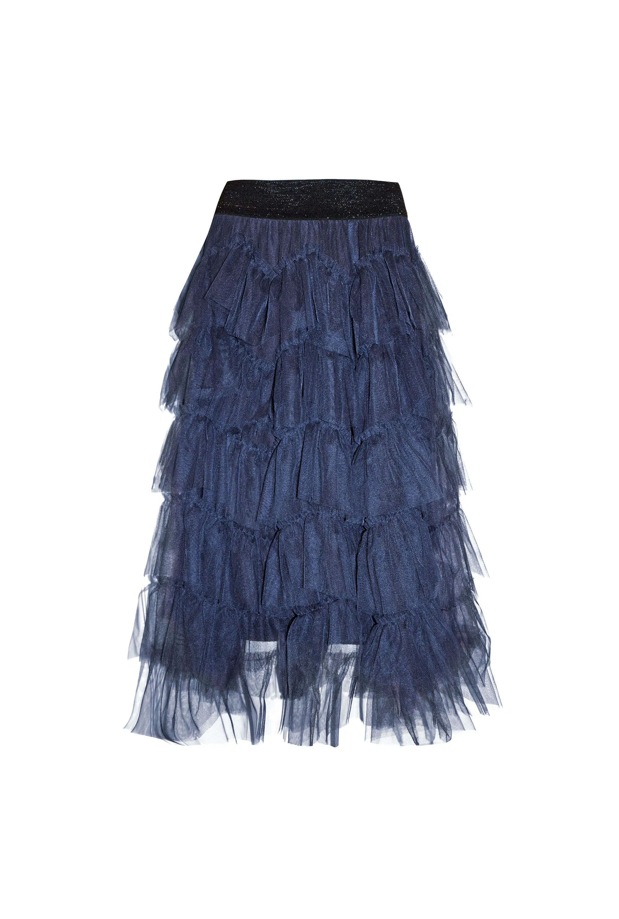 Organza Ruffle Navy Skirt