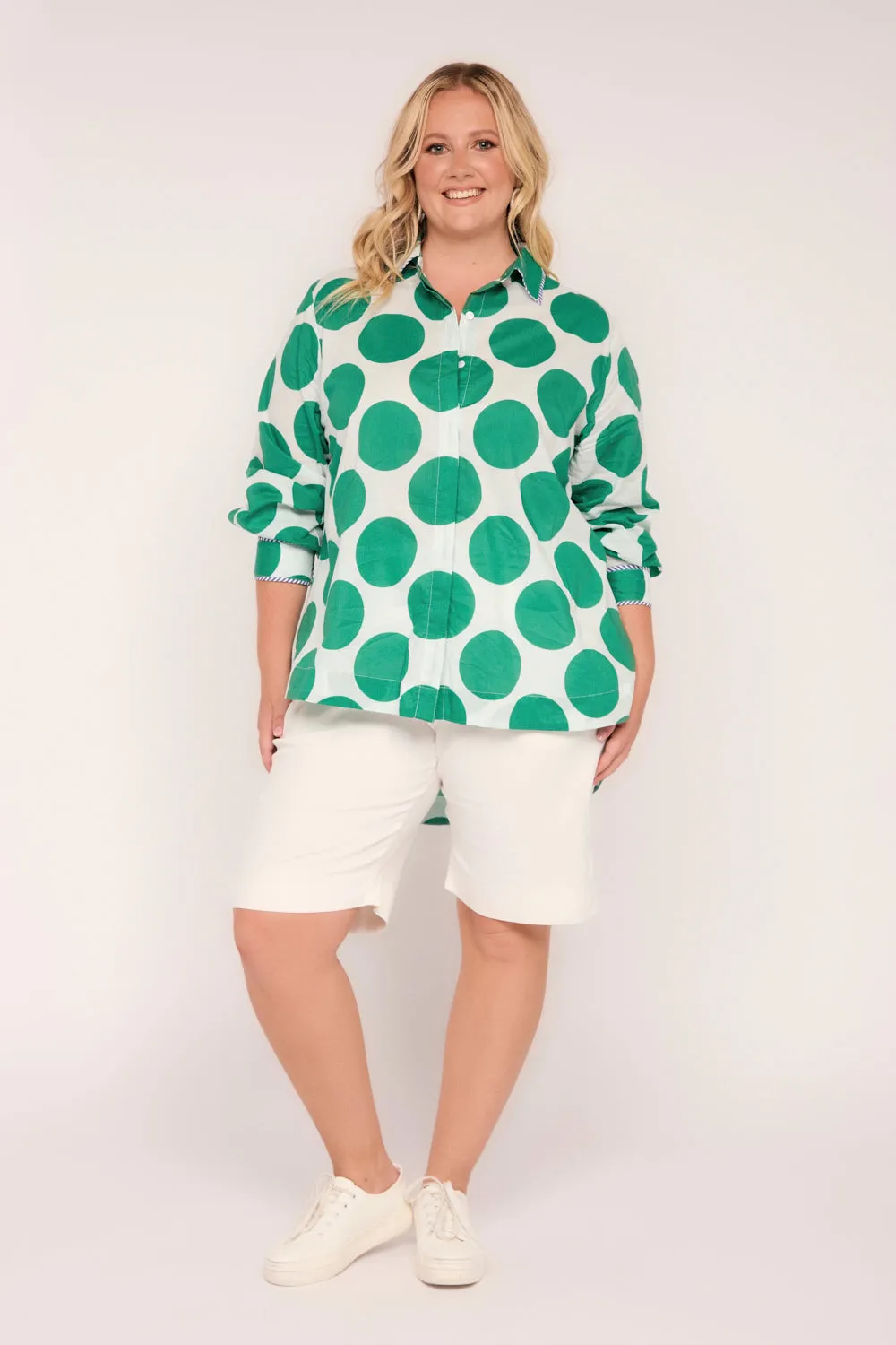 Oversized Boyfriend Shirt in Polka Fest