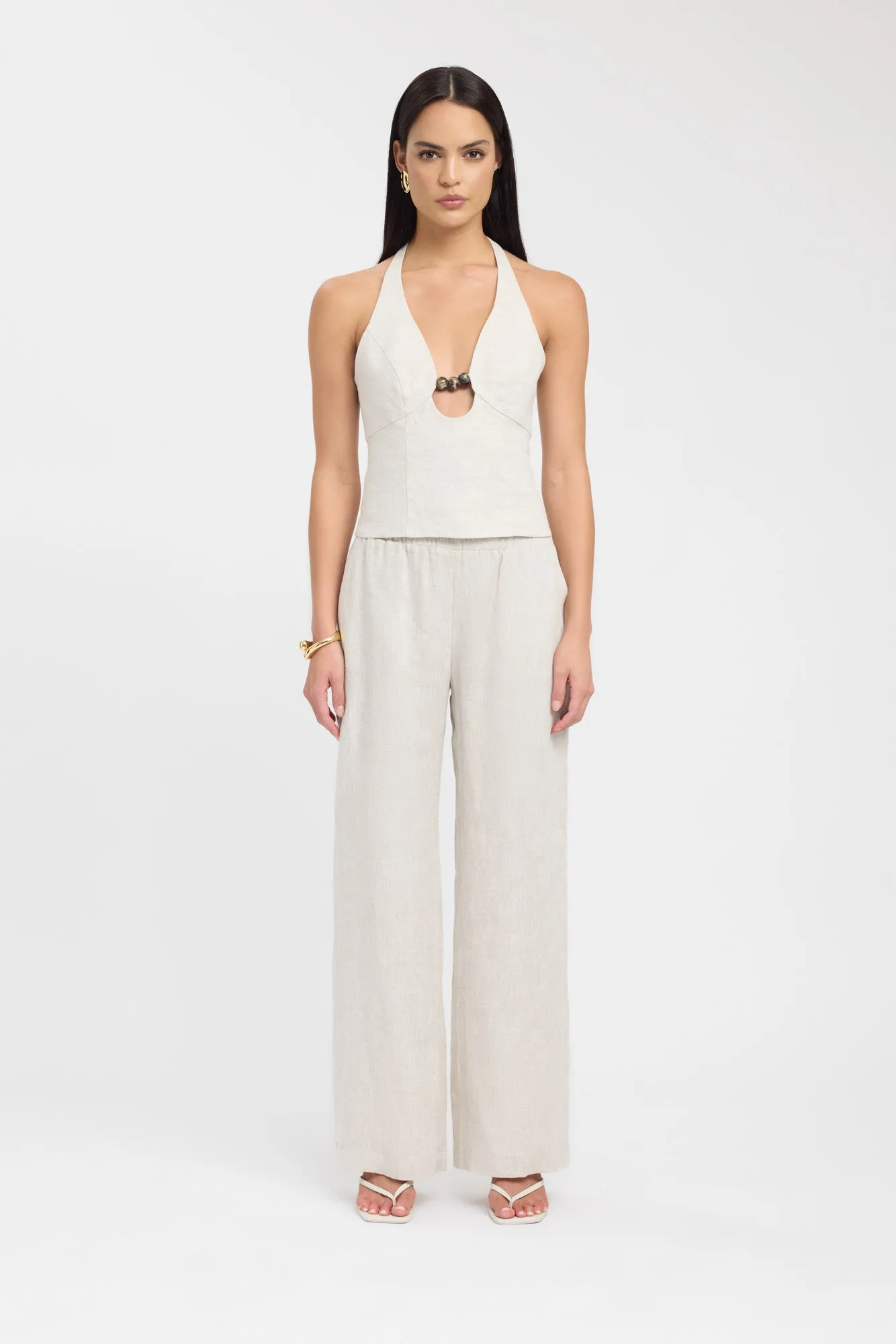 Palm Bead Halter Top