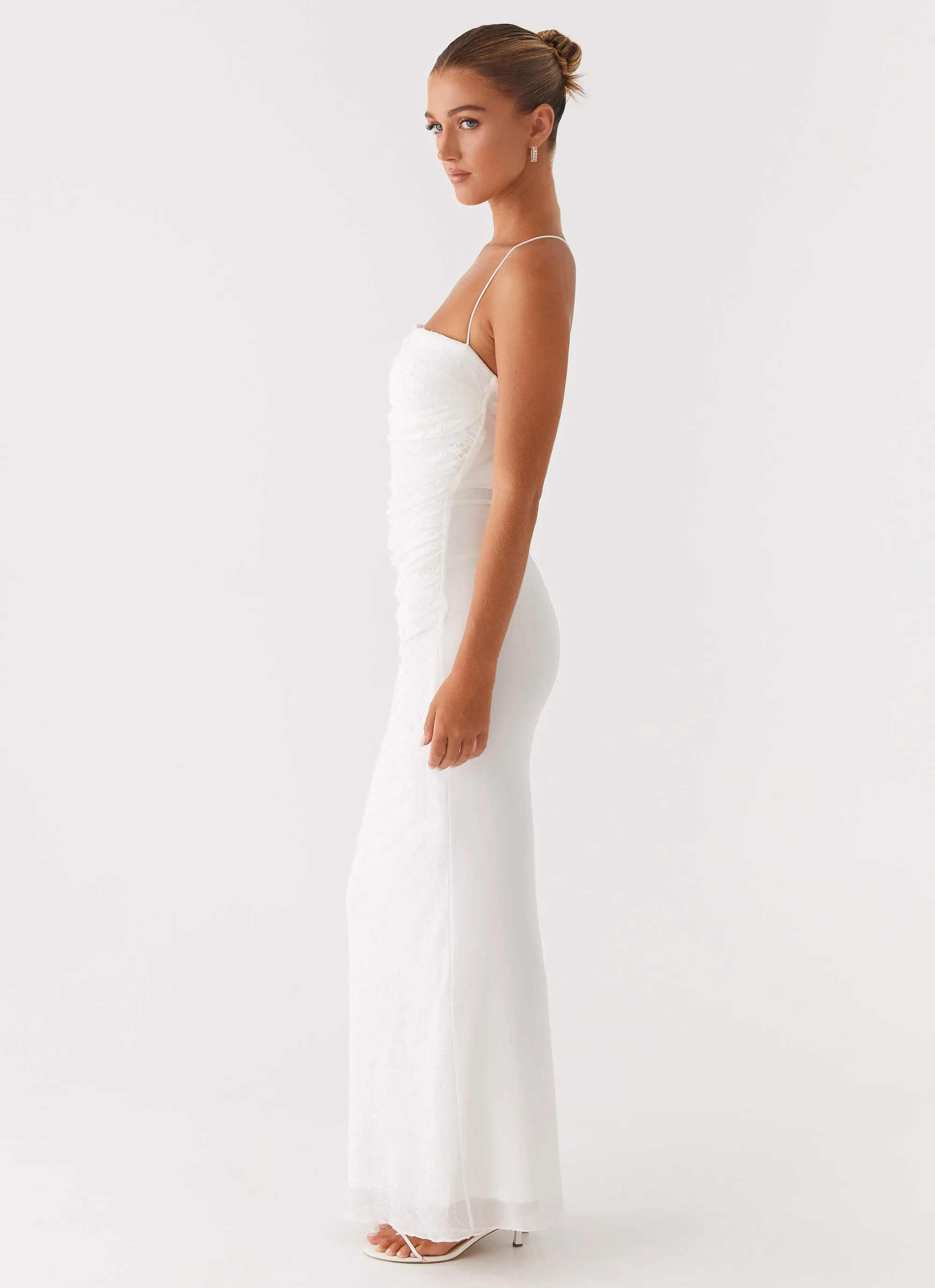 Paxton Beaded Maxi Dress - White