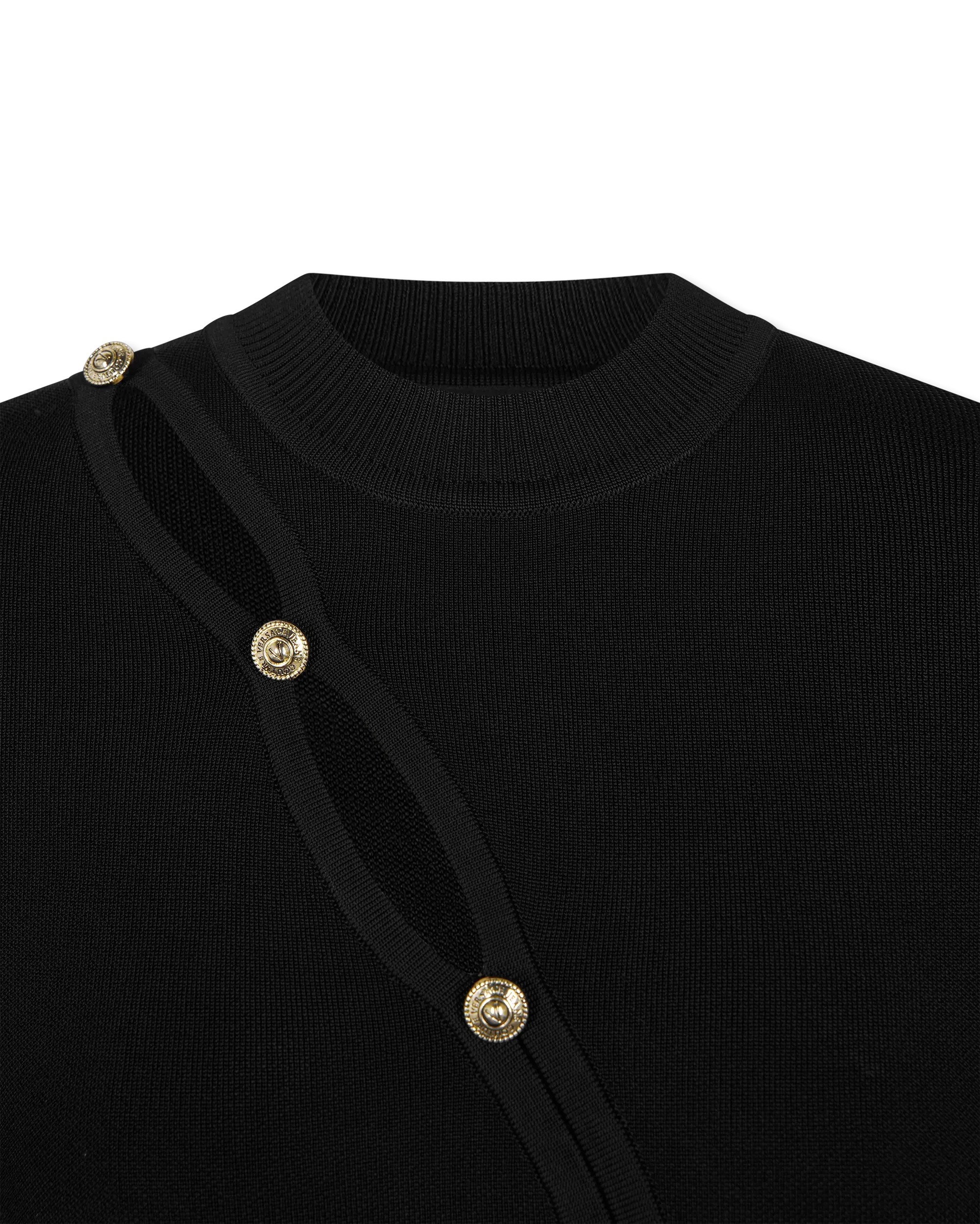 Peek-A-Boo Button Detail Knit Dress
