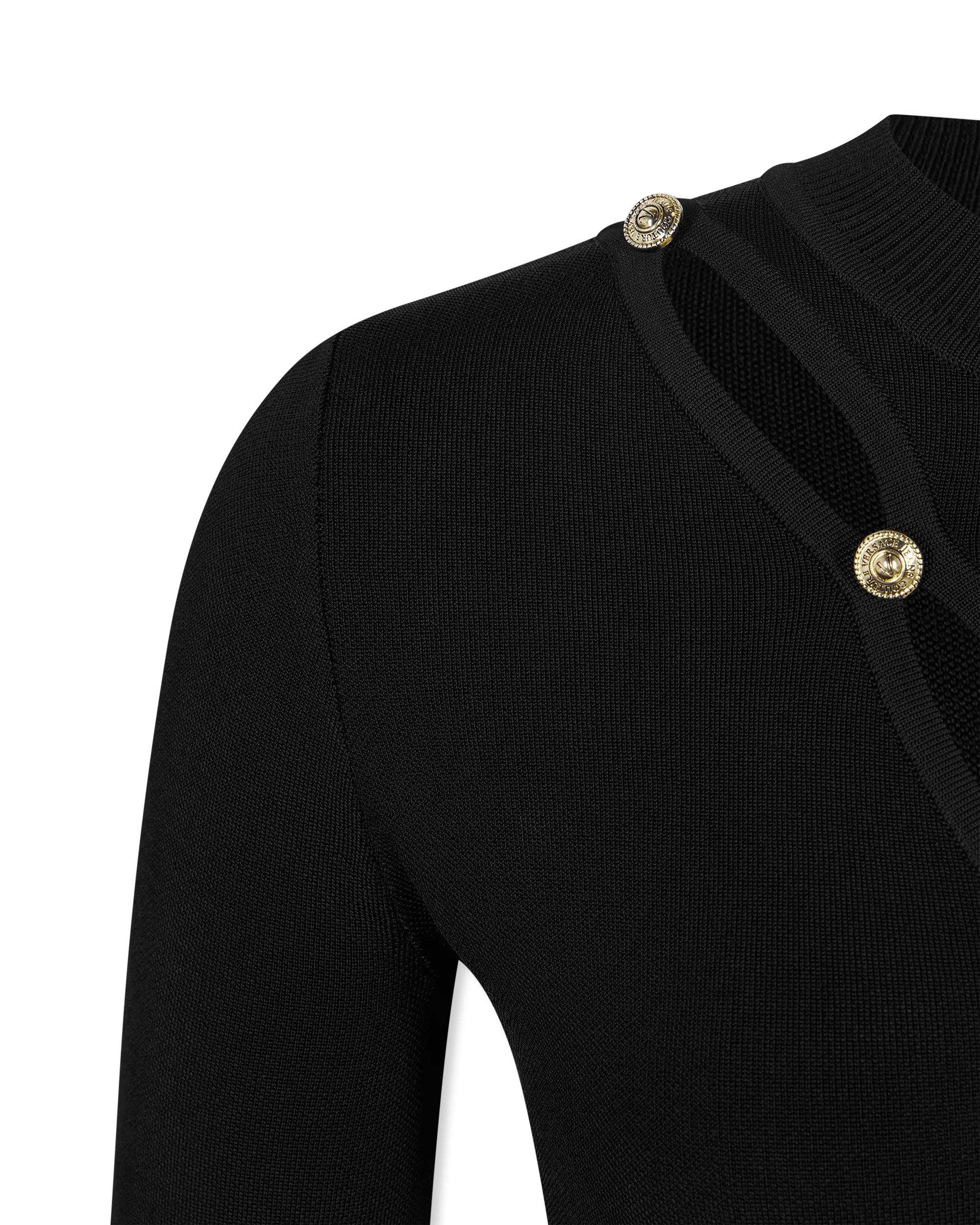 Peek-A-Boo Button Detail Knit Dress