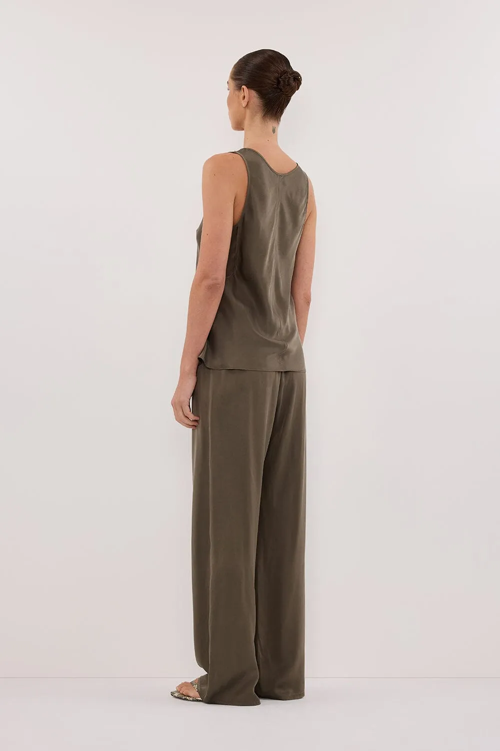 PERCY OLIVE SILK PANT