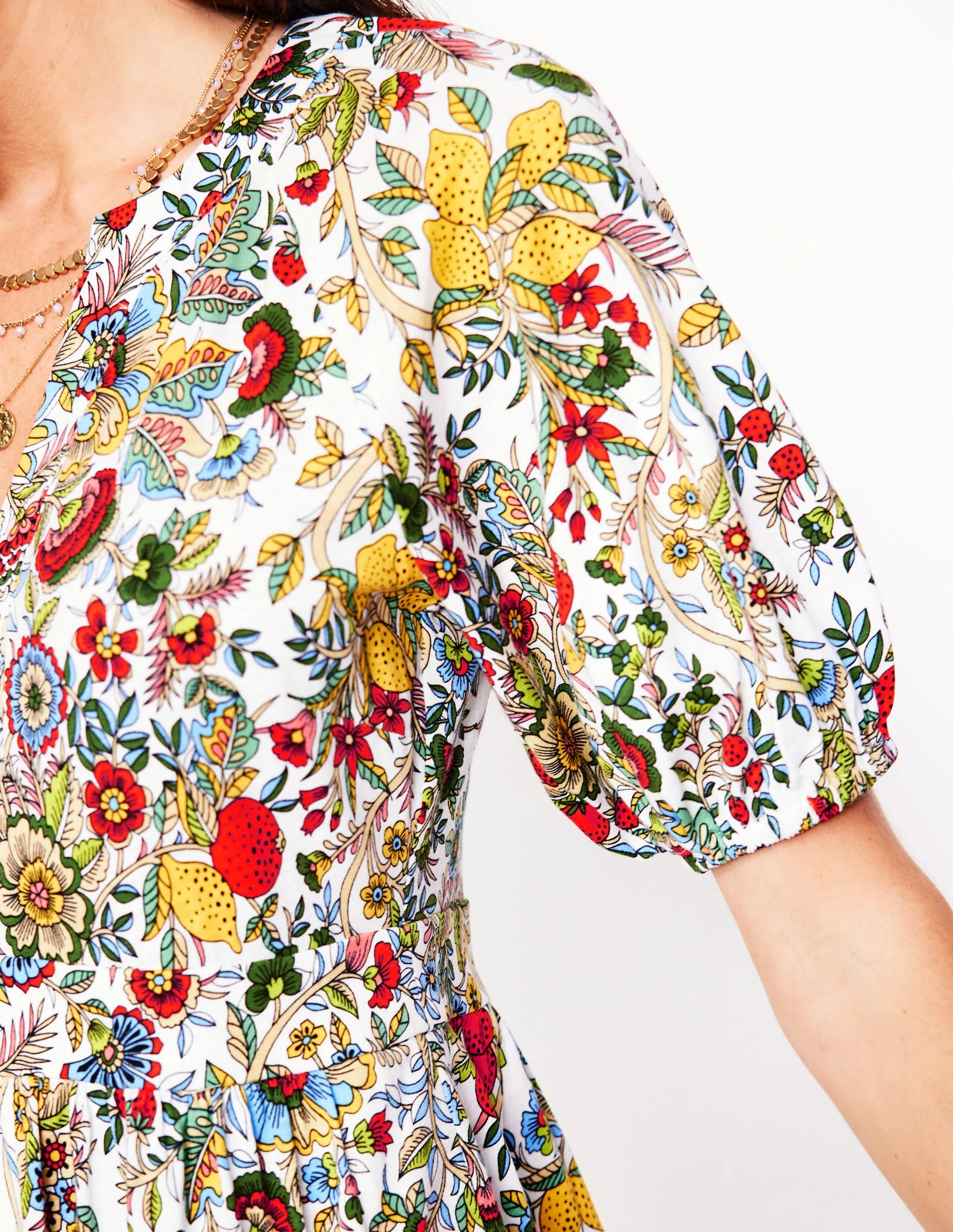 Piper Short Jersey Dress-Multi. Citrus Vine