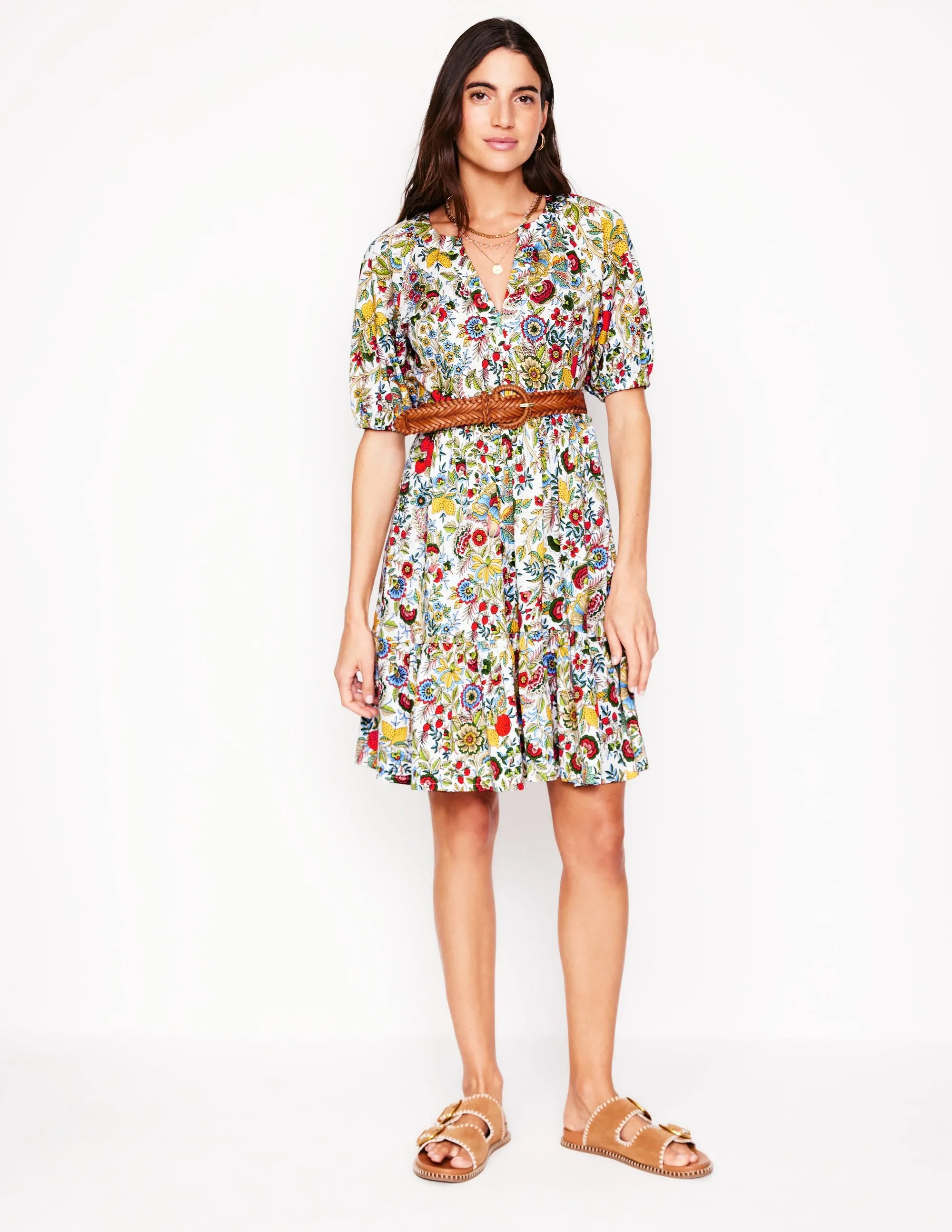 Piper Short Jersey Dress-Multi. Citrus Vine