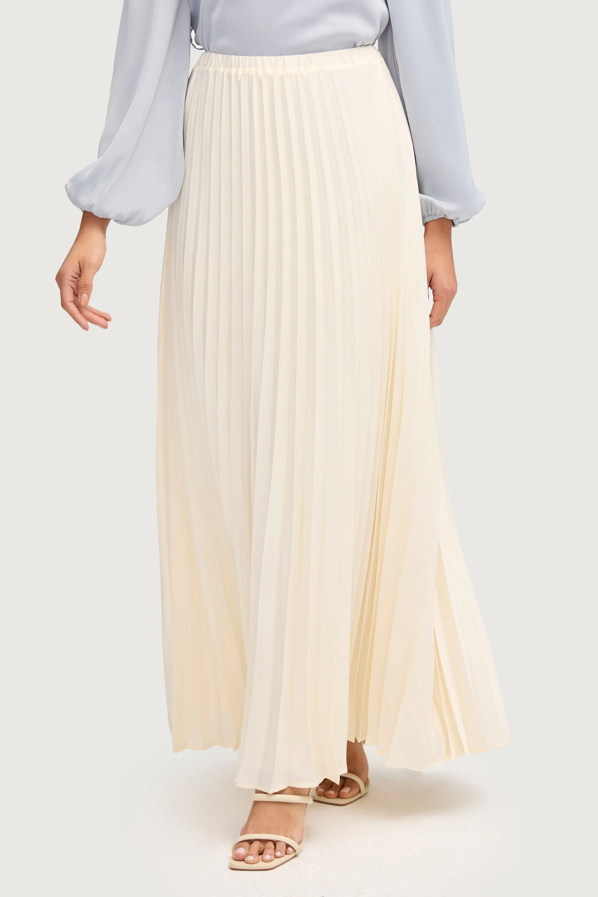 Pleated Maxi Skirt - Moonbeam