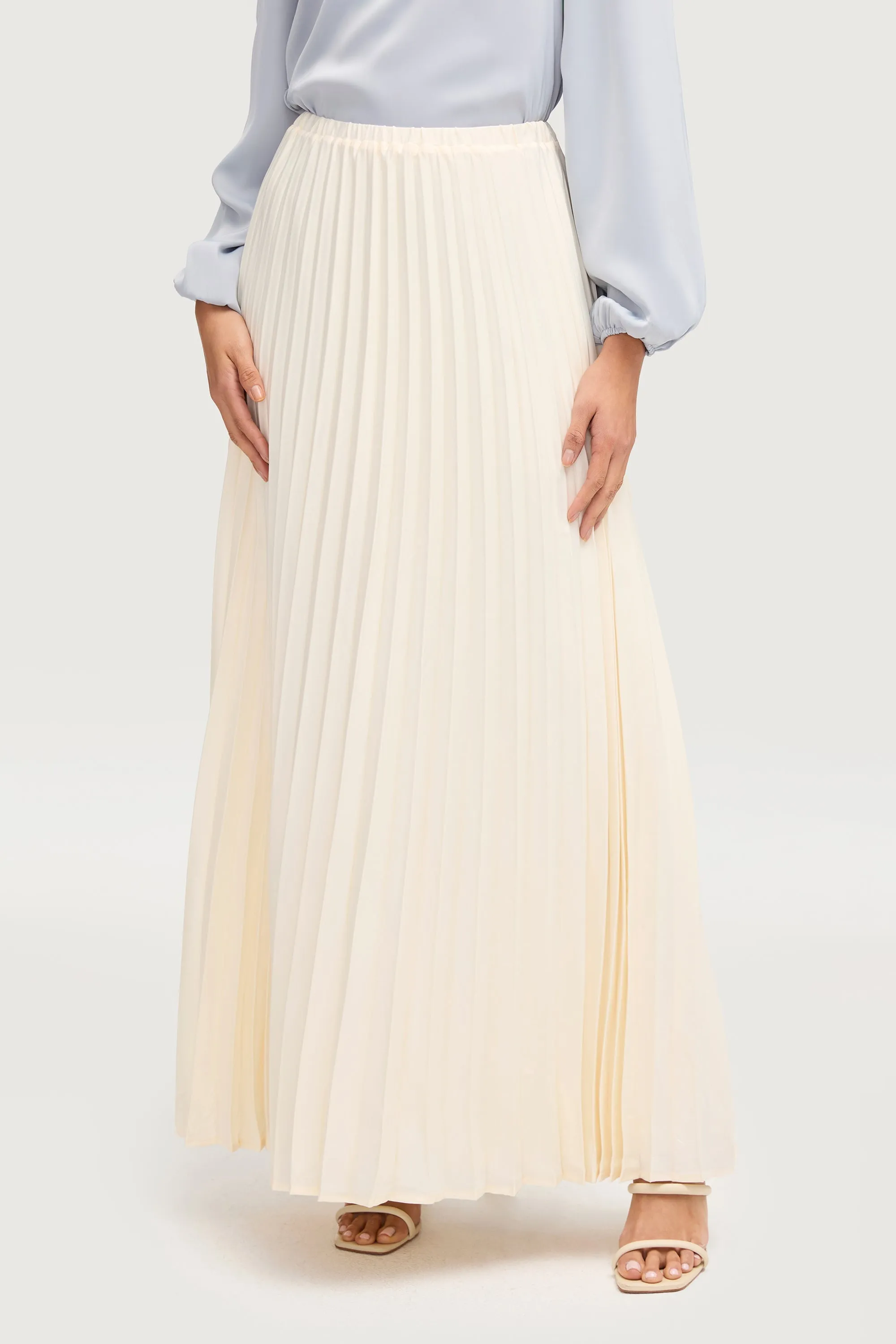 Pleated Maxi Skirt - Moonbeam