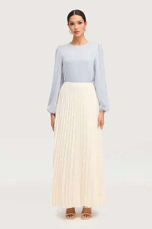 Pleated Maxi Skirt - Moonbeam